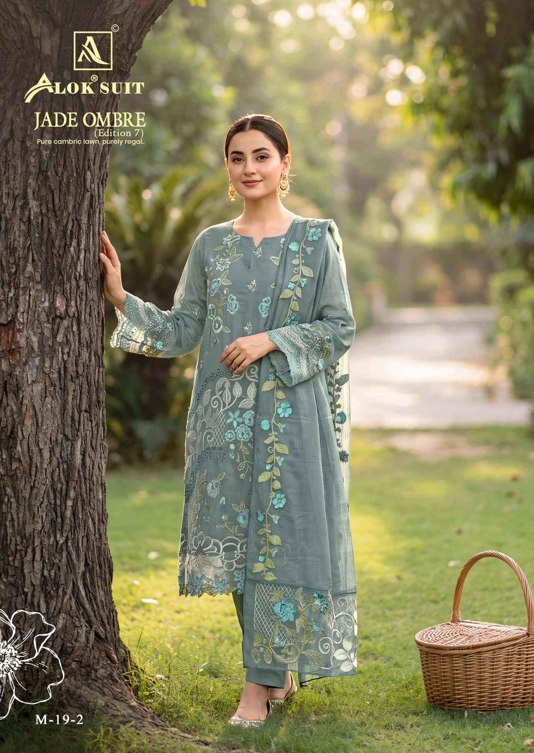 Alok Suit Jade Ombre Edition 7 Designer Cotton Salwar Kameez _ Surat Wholesale Market Price ( 6 Pcs Catalog )