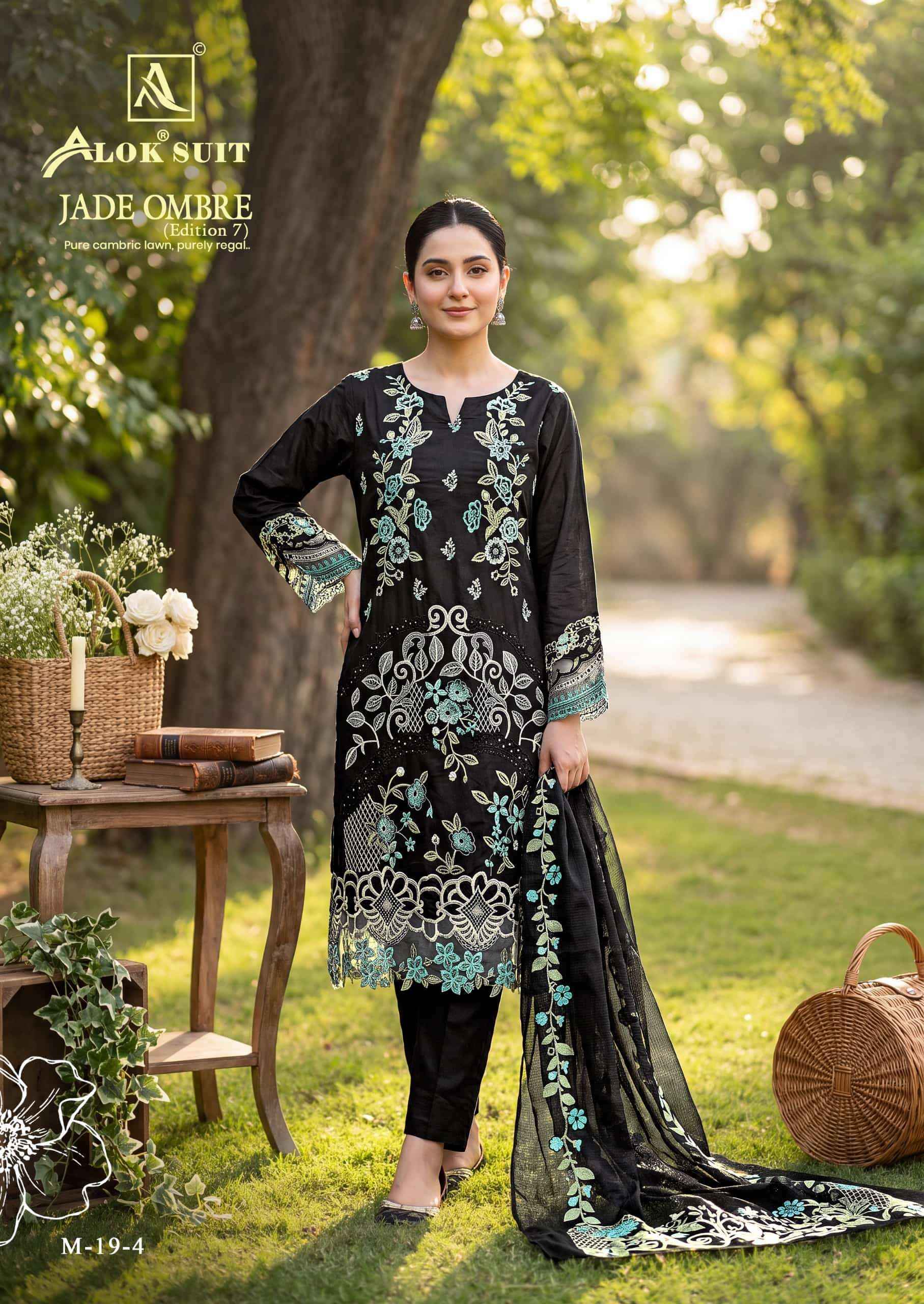 Alok Suit Jade Ombre Edition 7 Designer Cotton Salwar Kameez _ Surat Wholesale Market Price ( 6 Pcs Catalog )
