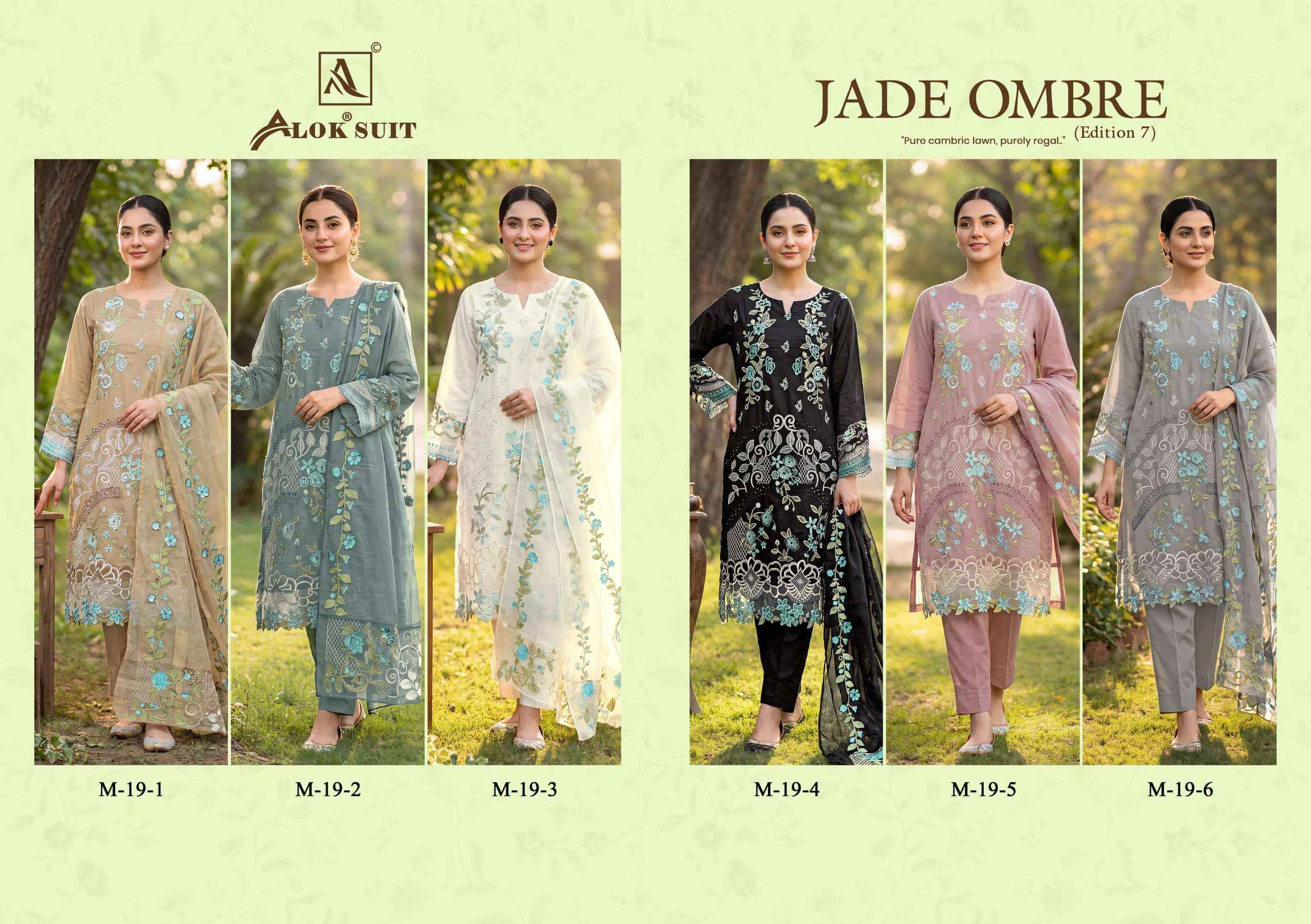Alok Suit Jade Ombre Edition 7 Designer Cotton Salwar Kameez _ Surat Wholesale Market Price ( 6 Pcs Catalog )