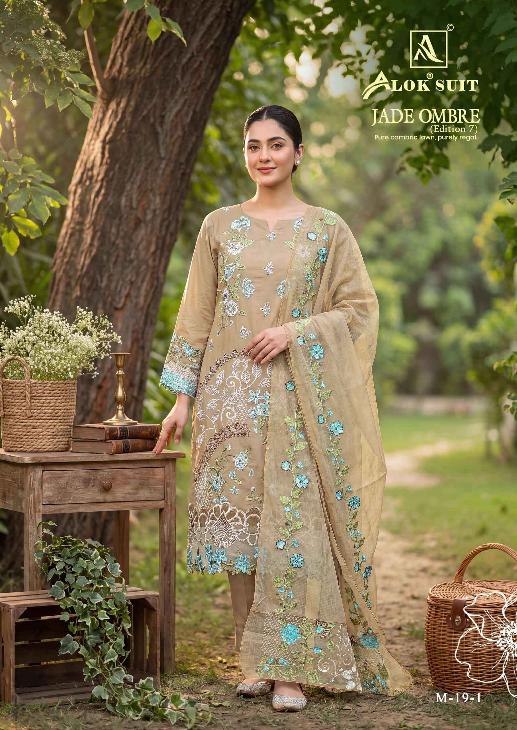 Alok Suit Jade Ombre Edition 7 Designer Cotton Salwar Kameez _ Surat Wholesale Market Price ( 6 Pcs Catalog )
