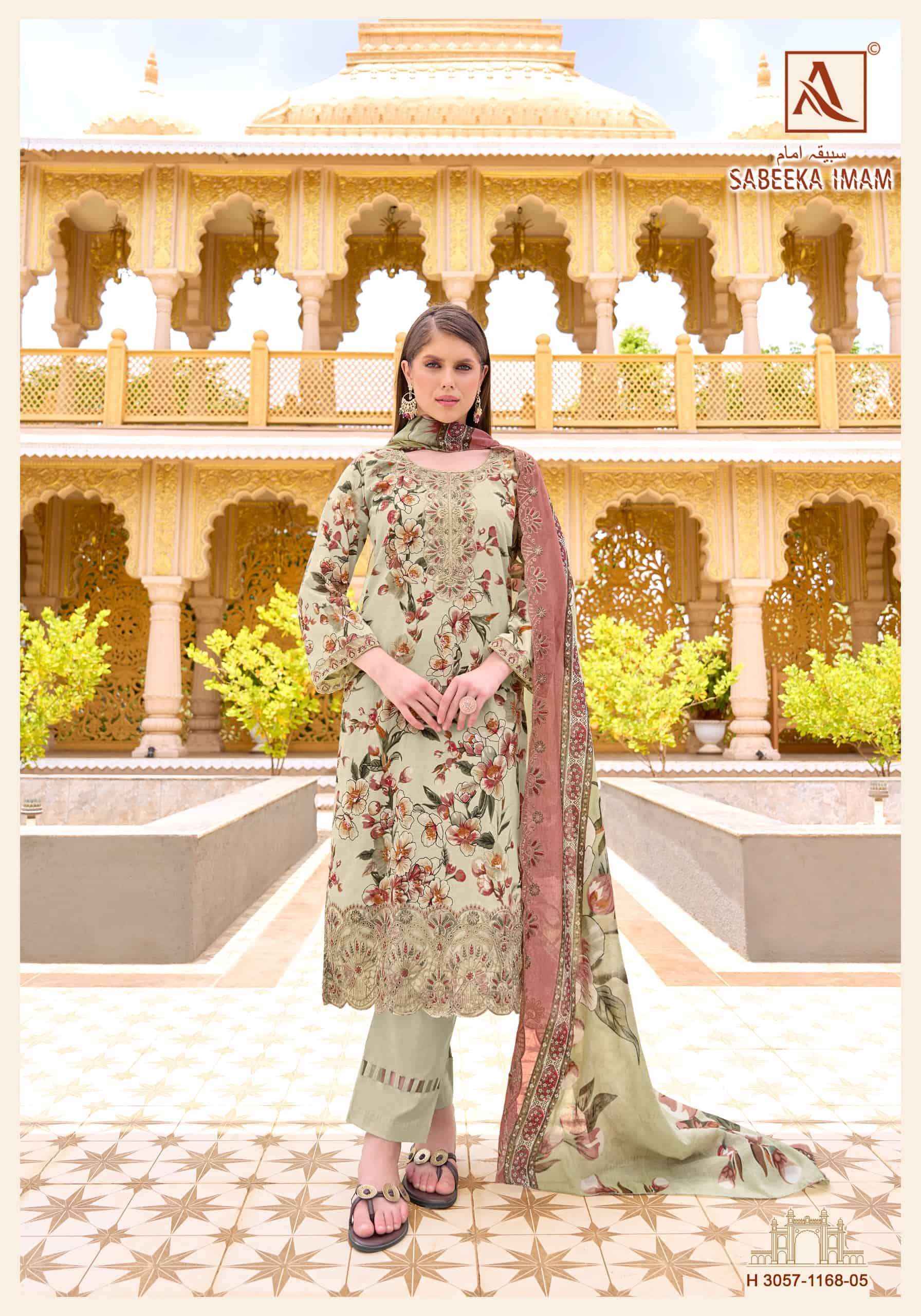 Alok Suit Sabeeka Imam Latest Designs Cotton Salwar Kameez _ Wholesale Surat Market Price ( 8 Pcs Catalog )