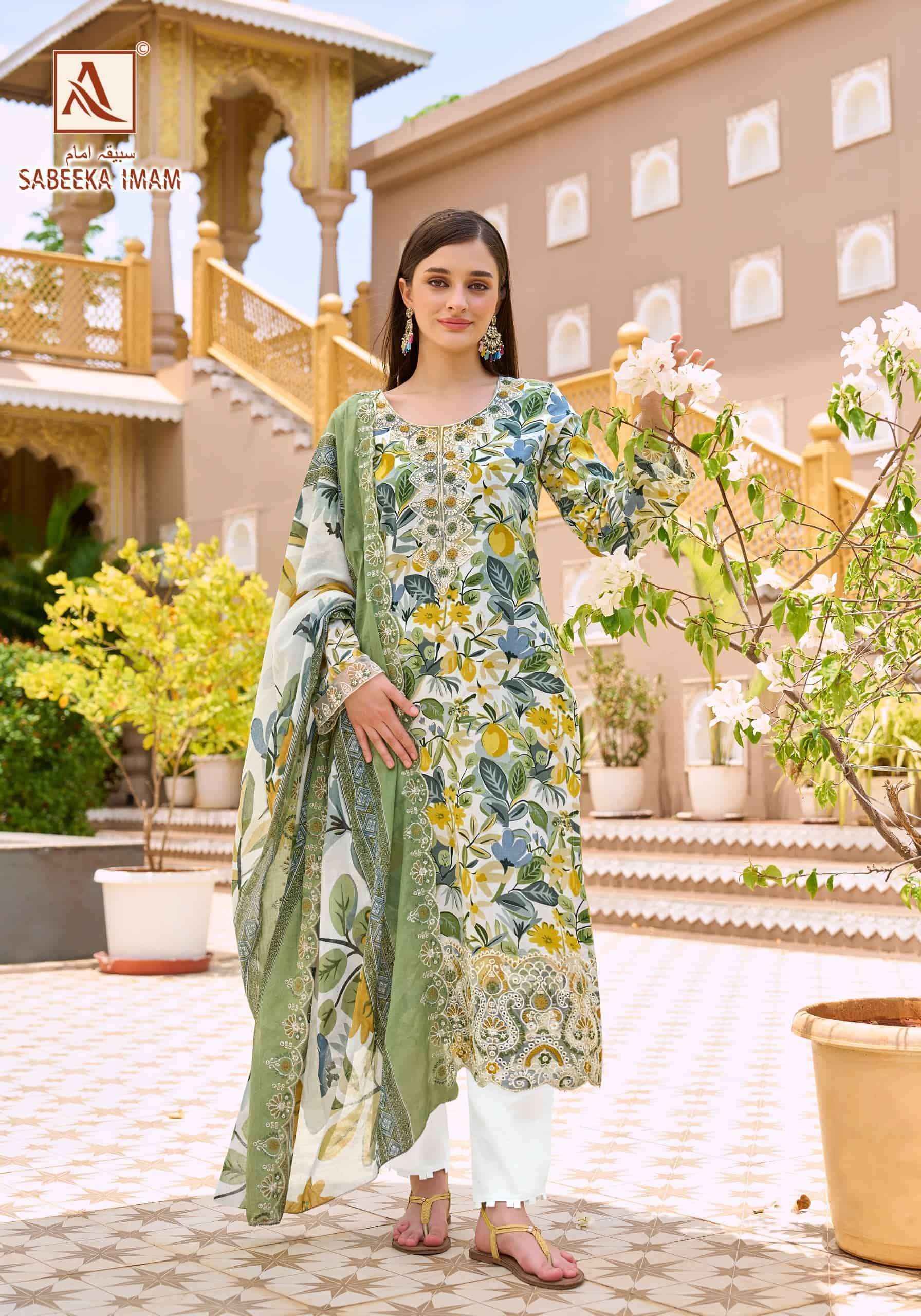 Alok Suit Sabeeka Imam Latest Designs Cotton Salwar Kameez _ Wholesale Surat Market Price ( 8 Pcs Catalog )