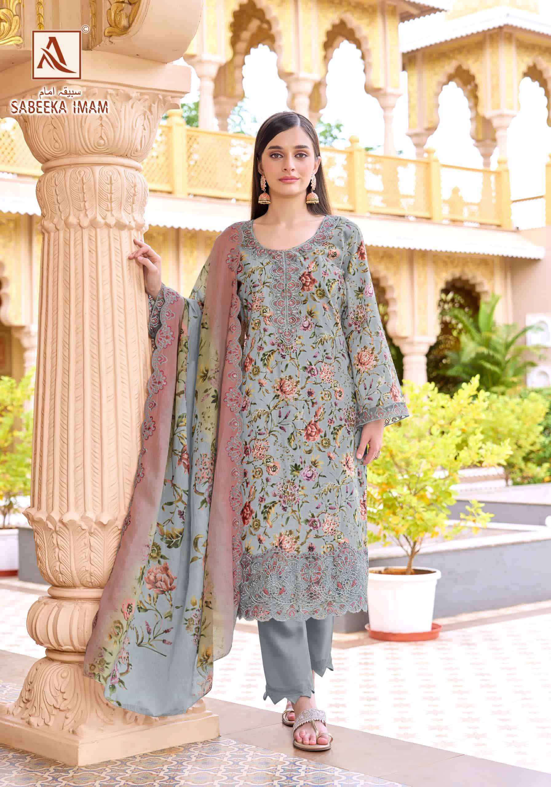 Alok Suit Sabeeka Imam Latest Designs Cotton Salwar Kameez _ Wholesale Surat Market Price ( 8 Pcs Catalog )