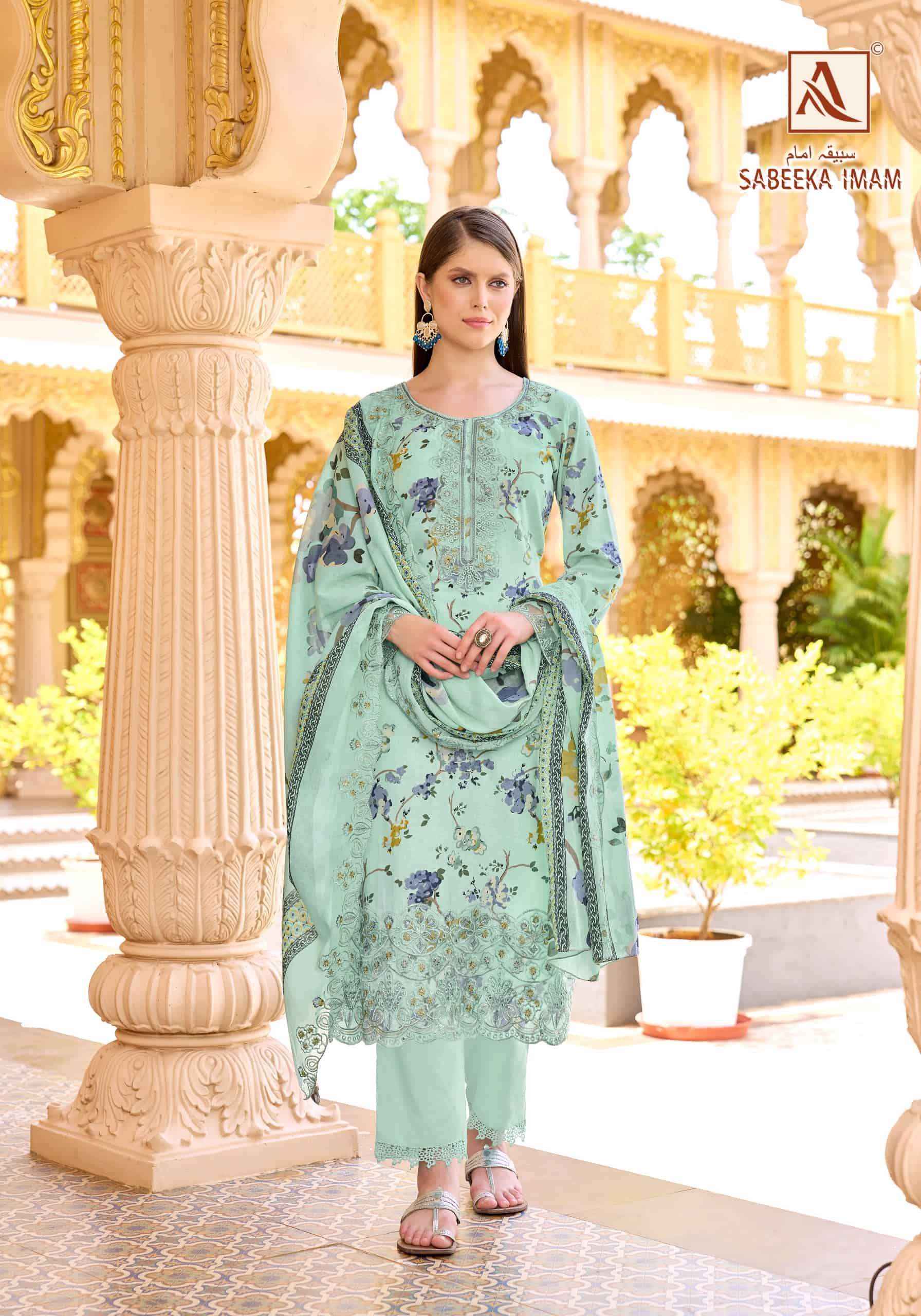 Alok Suit Sabeeka Imam Latest Designs Cotton Salwar Kameez _ Wholesale Surat Market Price ( 8 Pcs Catalog )