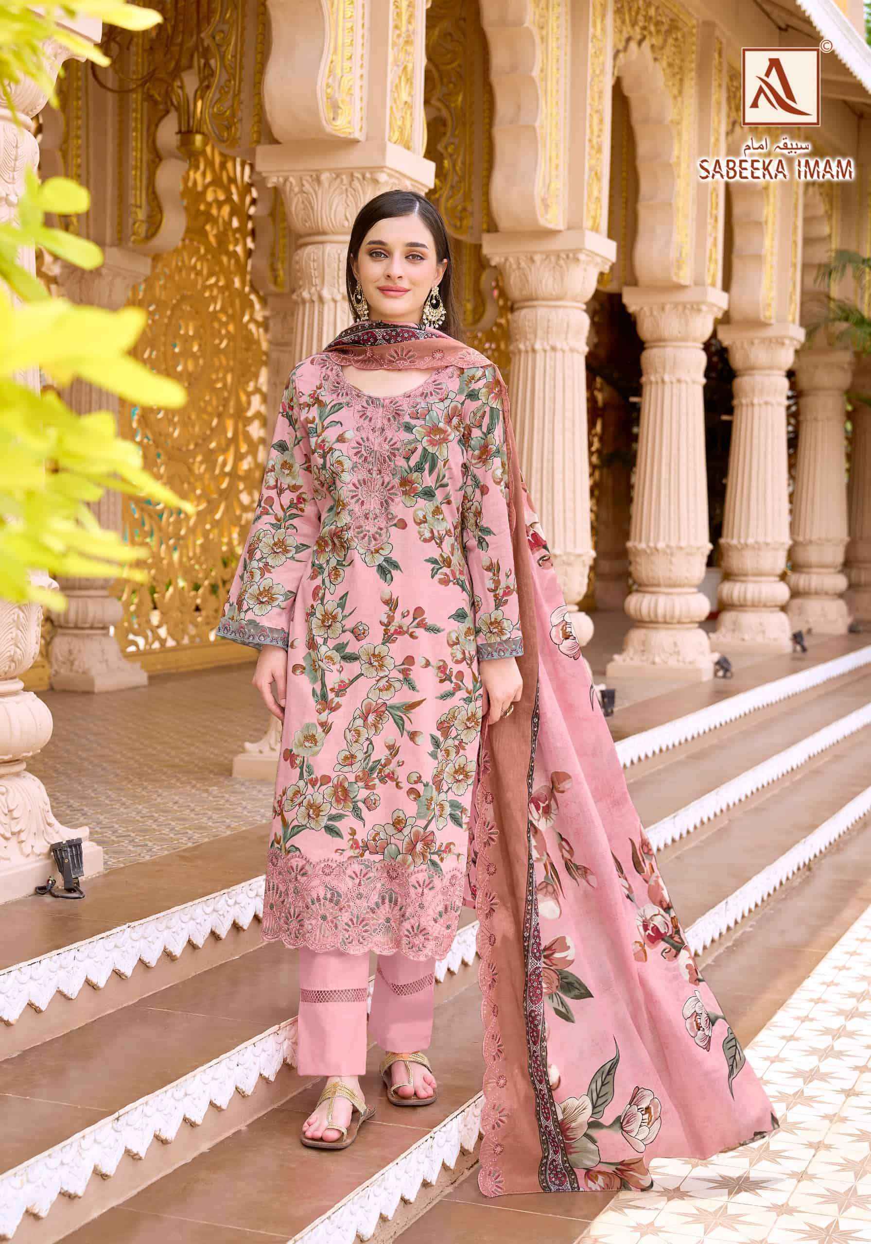 Alok Suit Sabeeka Imam Latest Designs Cotton Salwar Kameez _ Wholesale Surat Market Price ( 8 Pcs Catalog )