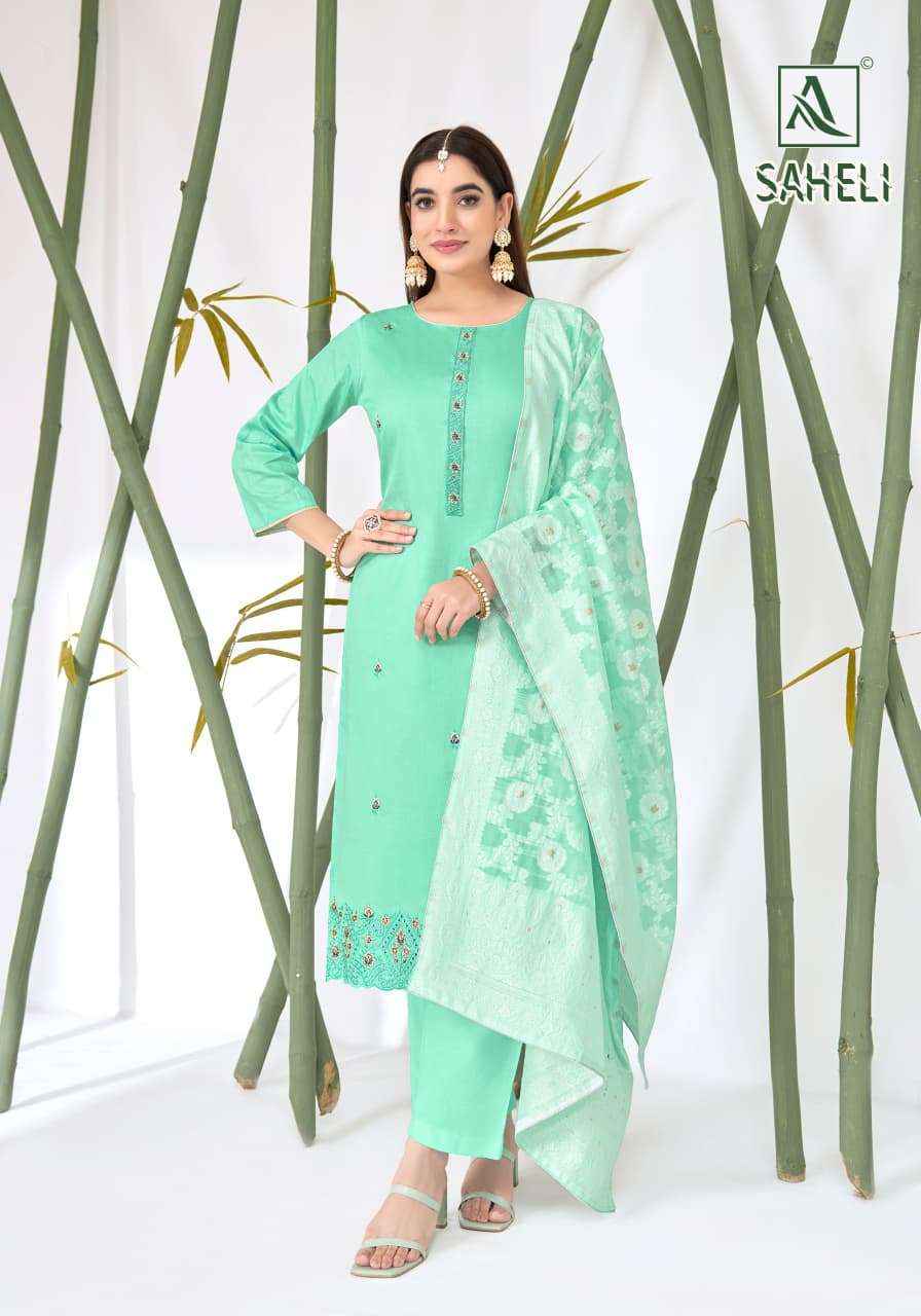 Alok Suit Saheli Exclusive Designs Cotton Salwar Suit _ Surat Wholesale Market Price ( 6 Pcs Catalog )