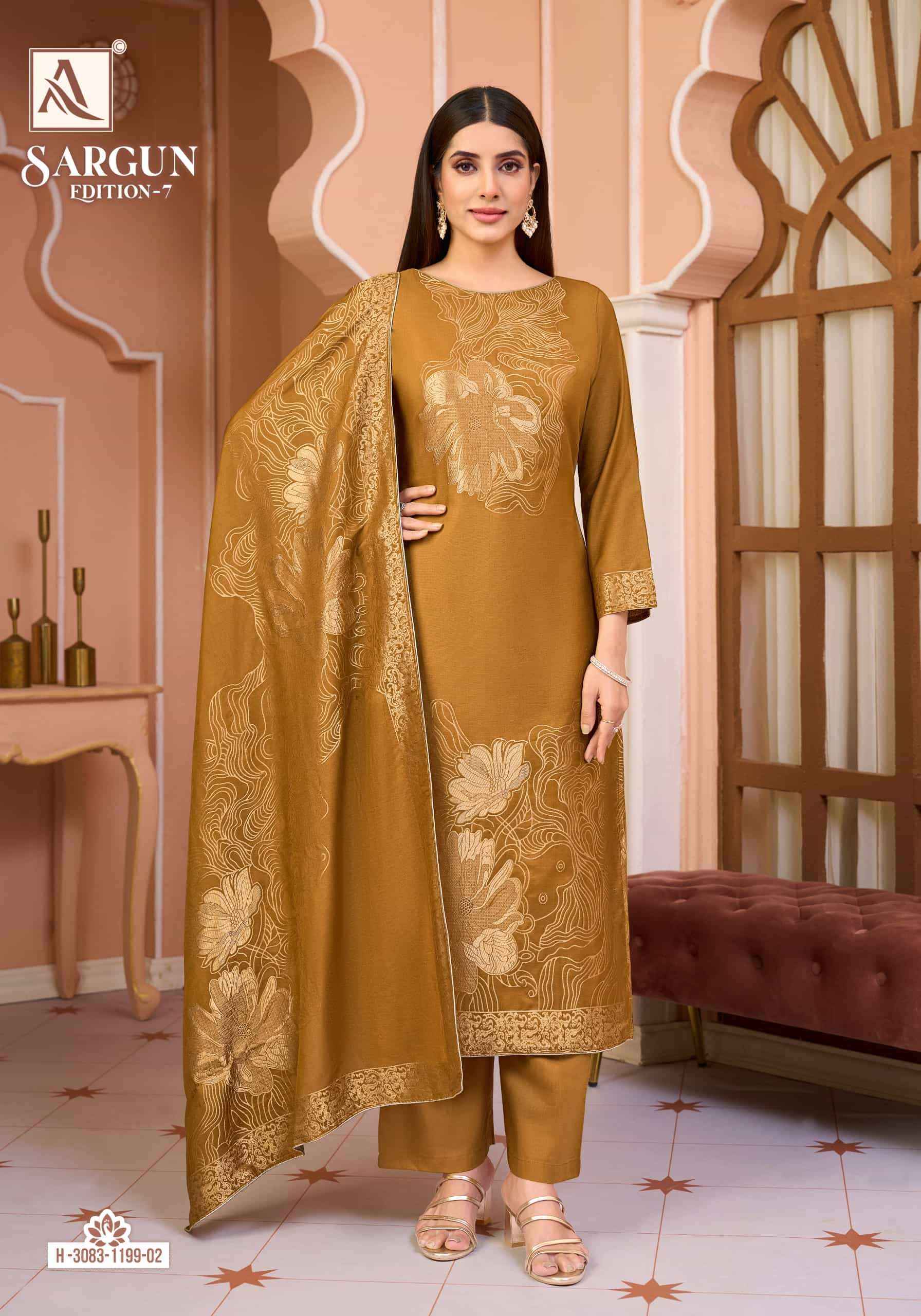 Alok Suit Sargun Edition 7 - Wholesale Muslin Jacquard Suits ( 6 Pcs Catalog )