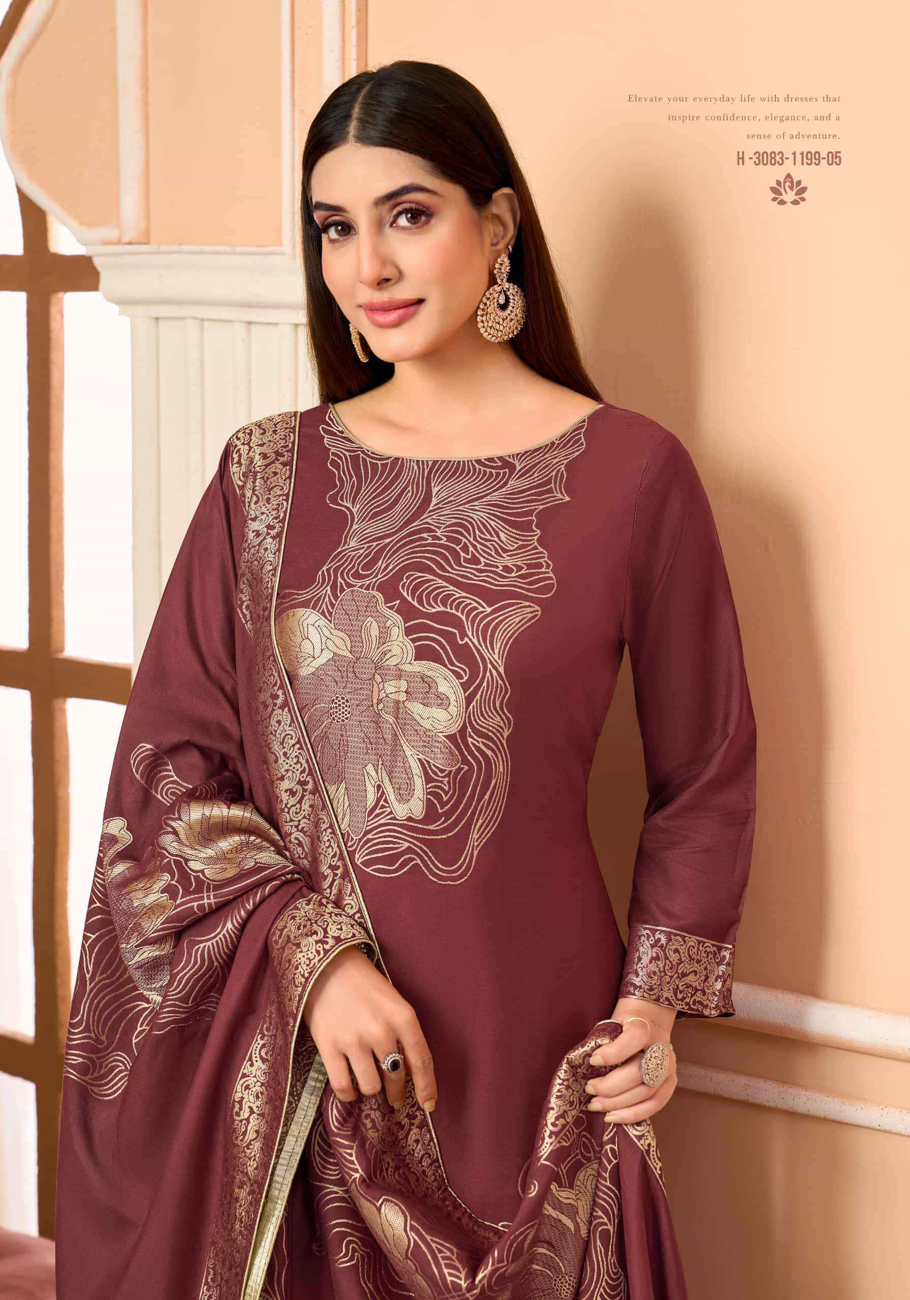 Alok Suit Sargun Edition 7 - Wholesale Muslin Jacquard Suits ( 6 Pcs Catalog )