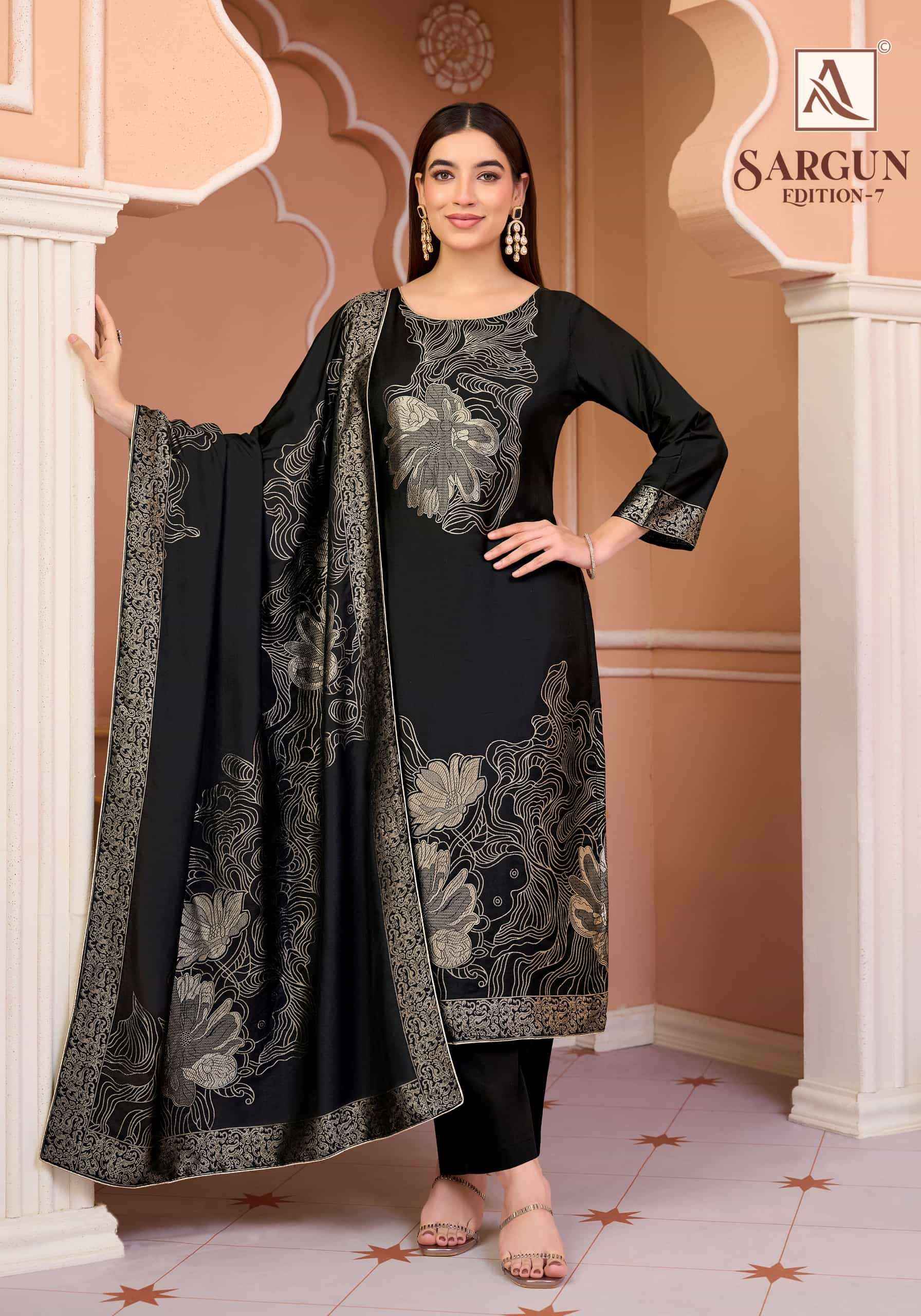 Alok Suit Sargun Edition 7 - Wholesale Muslin Jacquard Suits ( 6 Pcs Catalog )