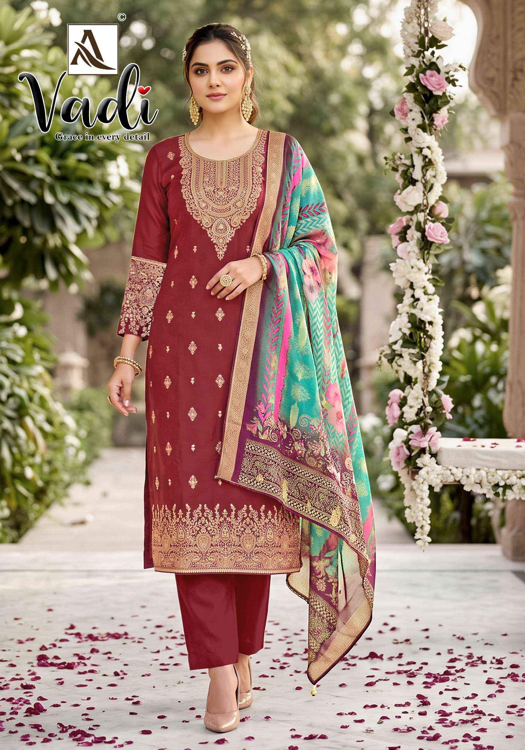 Alok Vadi Jacquard Salwar Kameez _ Surat Wholesale Market Price ( 6 Pcs Catalog )