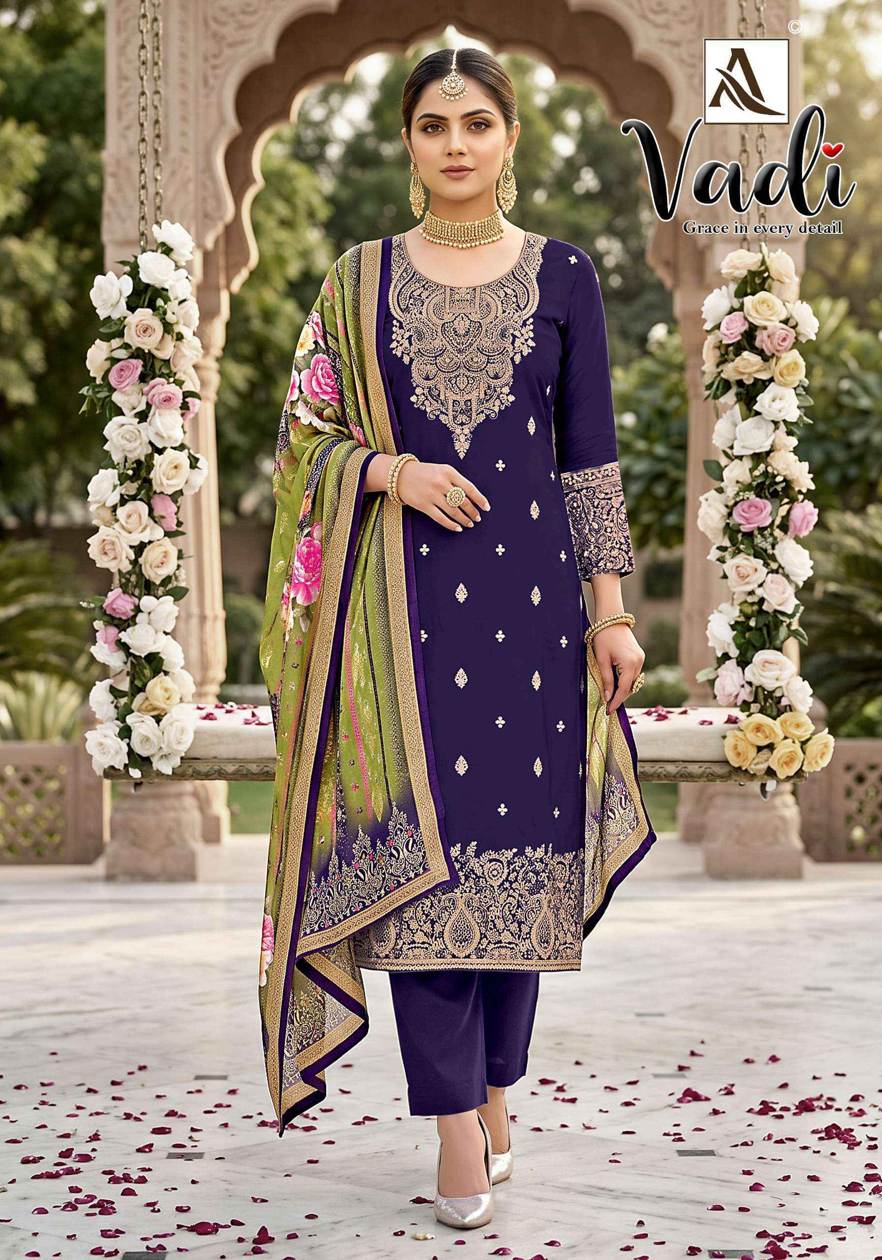 Alok Vadi Jacquard Salwar Kameez _ Surat Wholesale Market Price ( 6 Pcs Catalog )