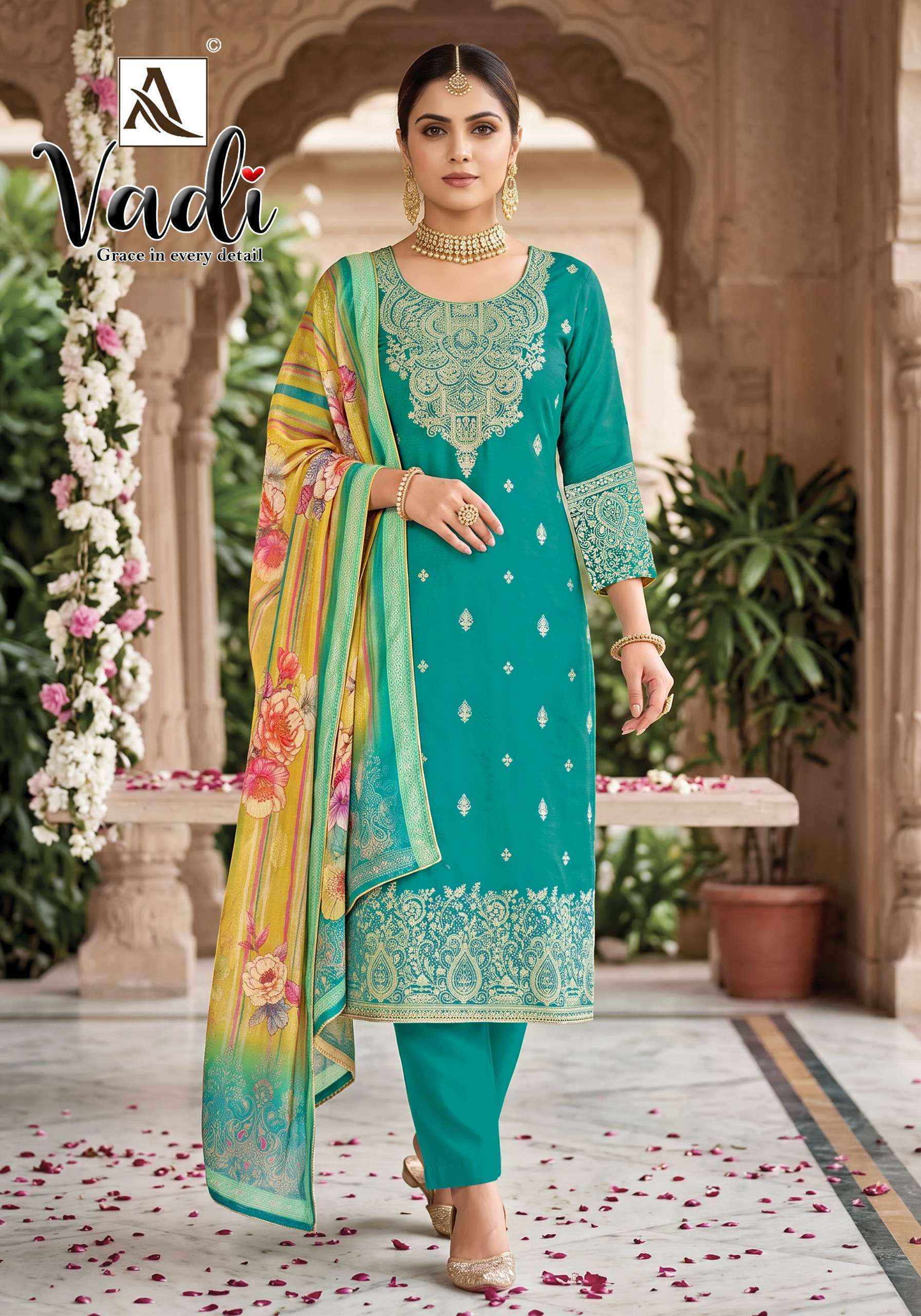 Alok Vadi Jacquard Salwar Kameez _ Surat Wholesale Market Price ( 6 Pcs Catalog )