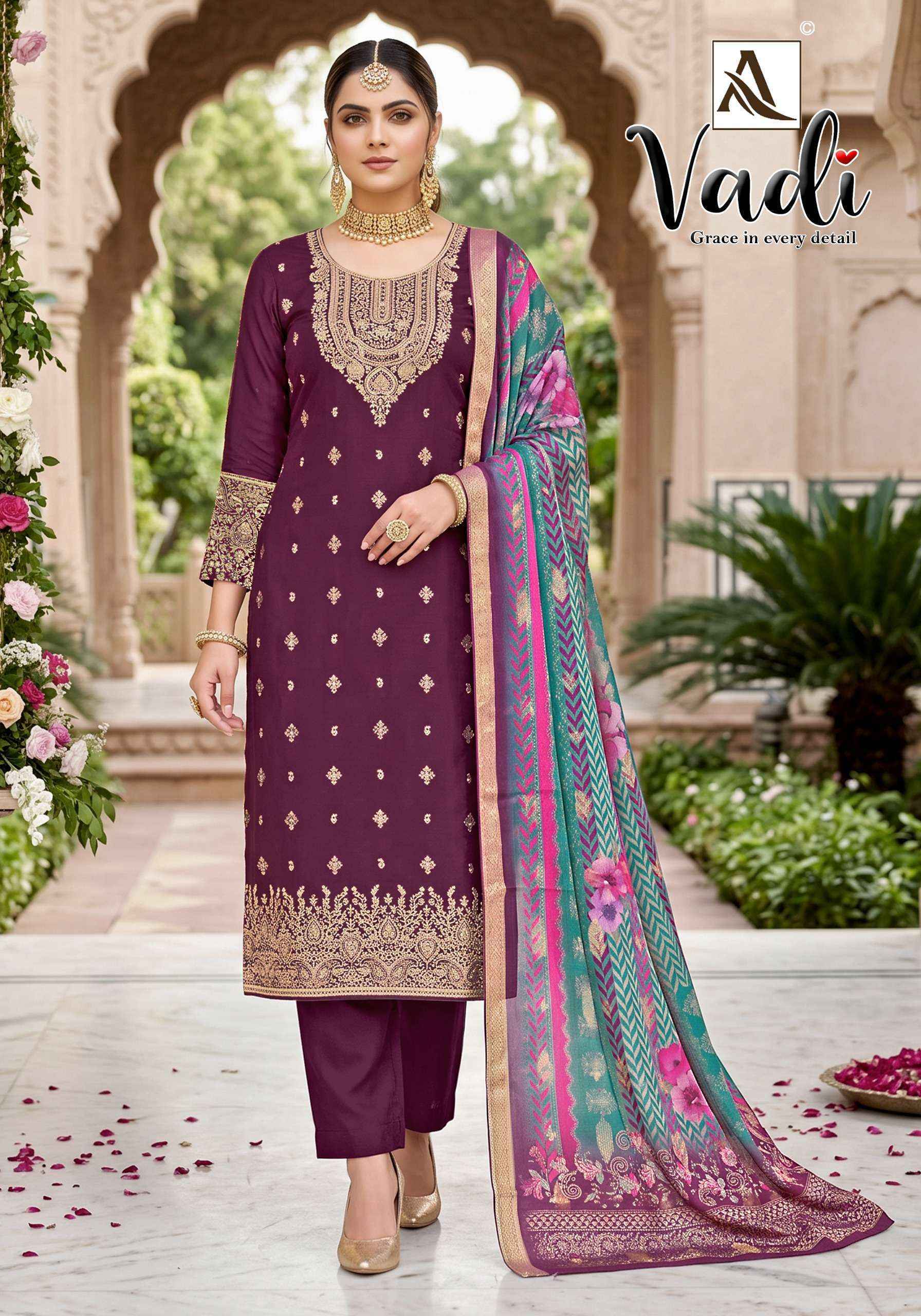 Alok Vadi Jacquard Salwar Kameez _ Surat Wholesale Market Price ( 6 Pcs Catalog )