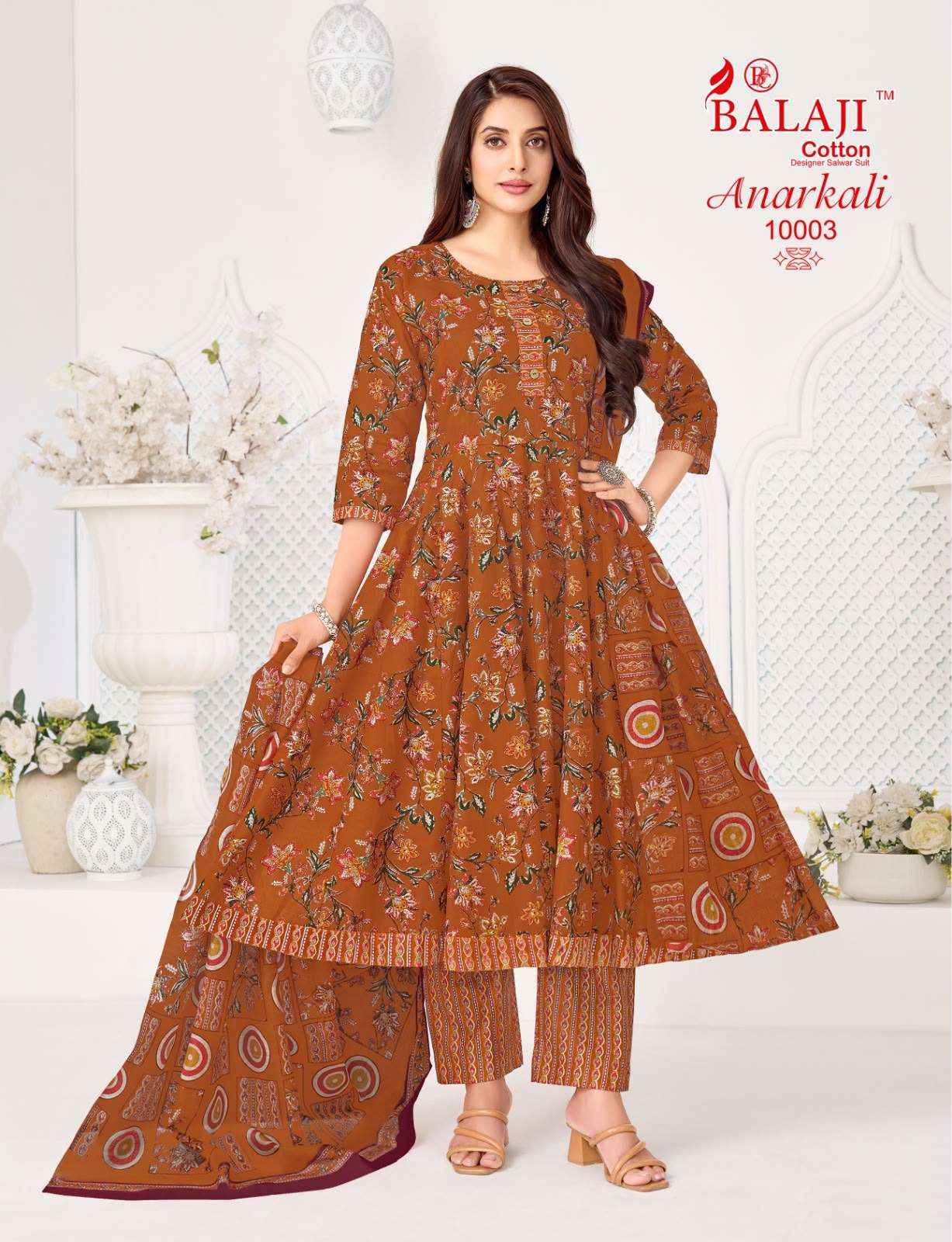 BALAJI COTTON ANARKALI VOL 10 ANARKALI SUITS WHOLESALE PRICE ( 8 pcs Catalogue )