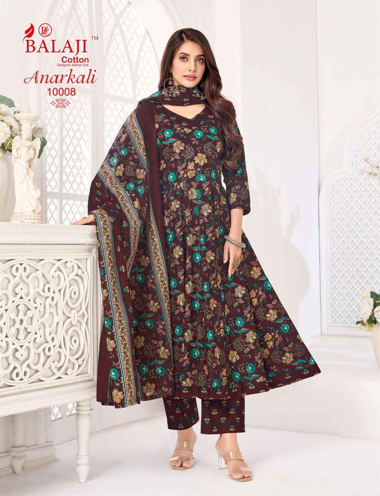 BALAJI COTTON ANARKALI VOL 10 ANARKALI SUITS WHOLESALE PRICE ( 8 pcs Catalogue )