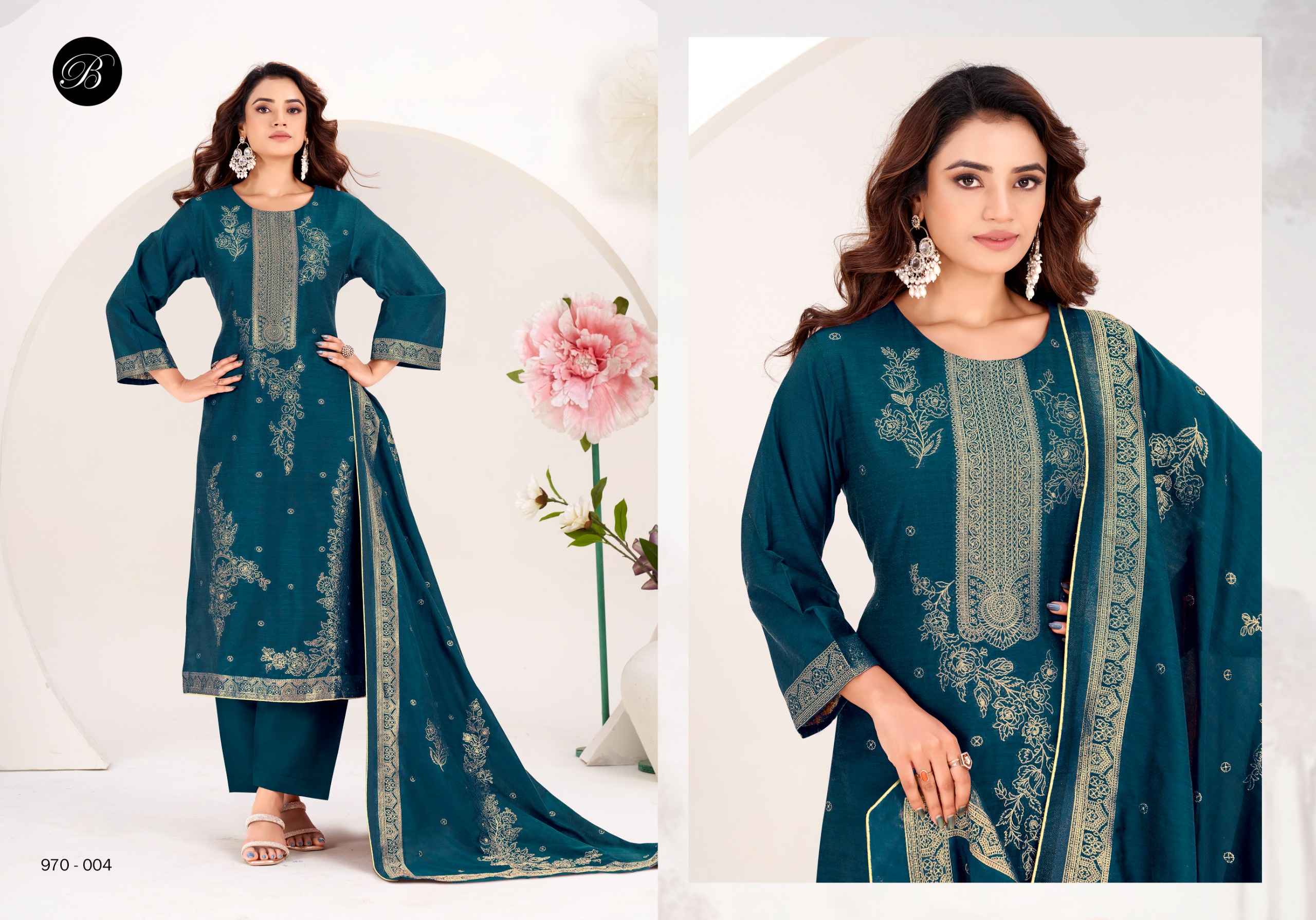 Belliza Designer Zahida Cotton Silk Jacquard Catalog (4 Pcs Set) Wholesale
