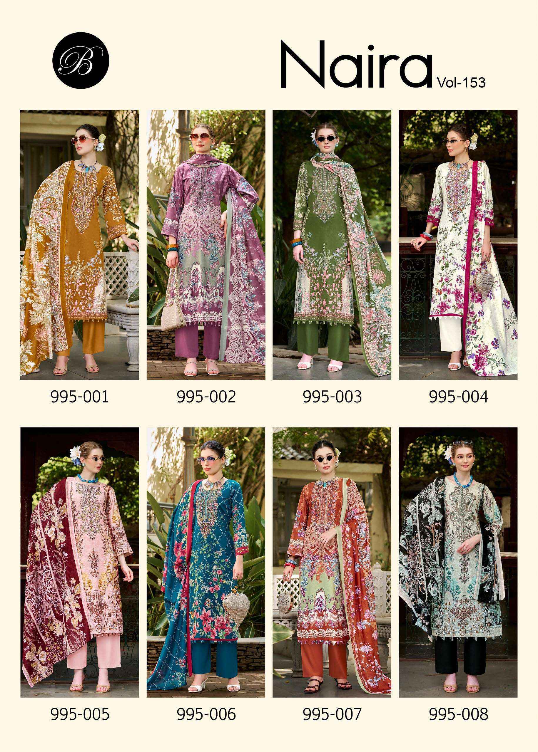 Belliza Naira Vol 153 - Cotton Dress Material online shopping ( 8 pcs Catalog )
