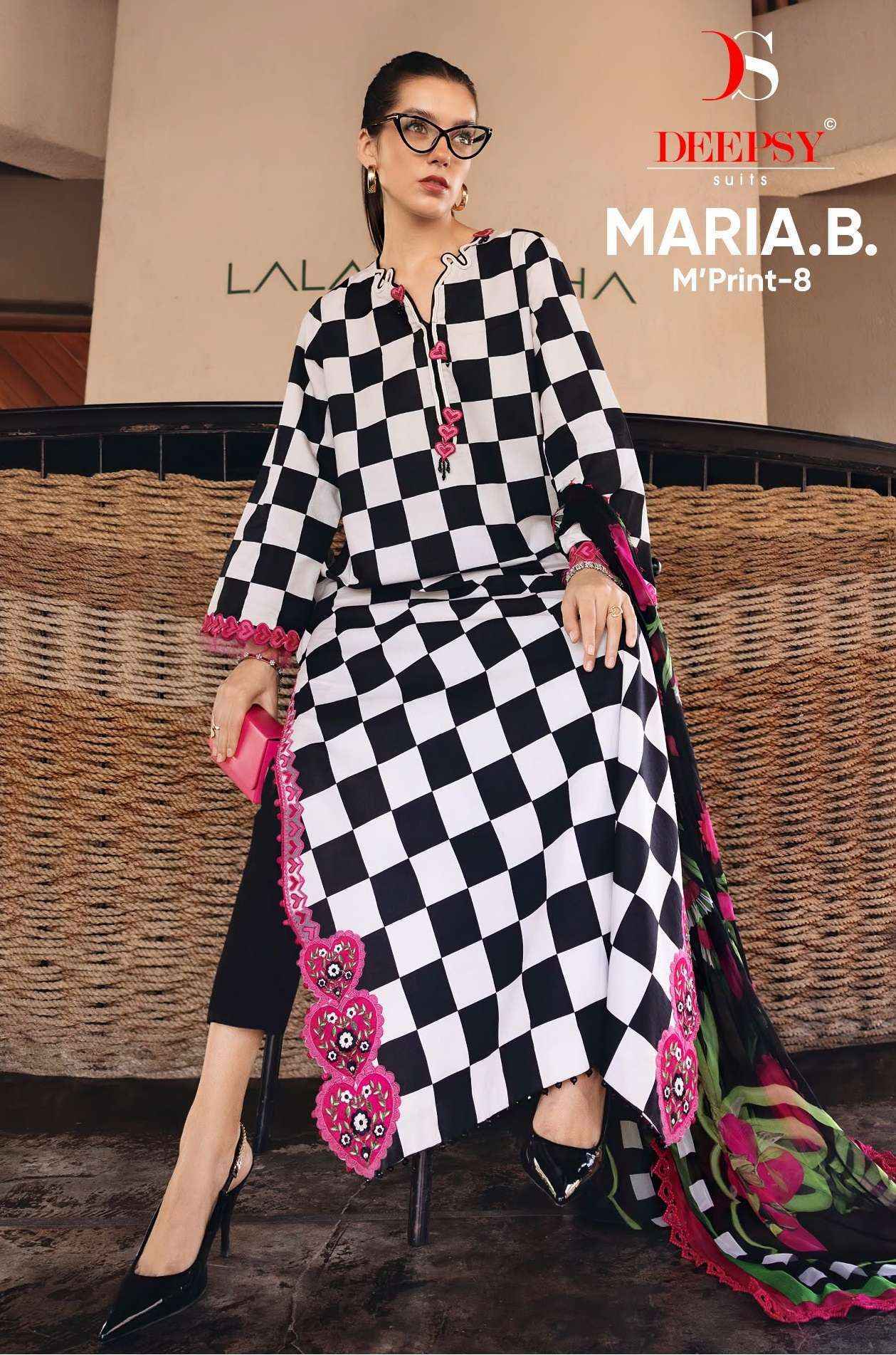 Deepsy Maria B M Print Vol 8 Cotton Dress Material Wholesale ( 4 pcs Catalogue )