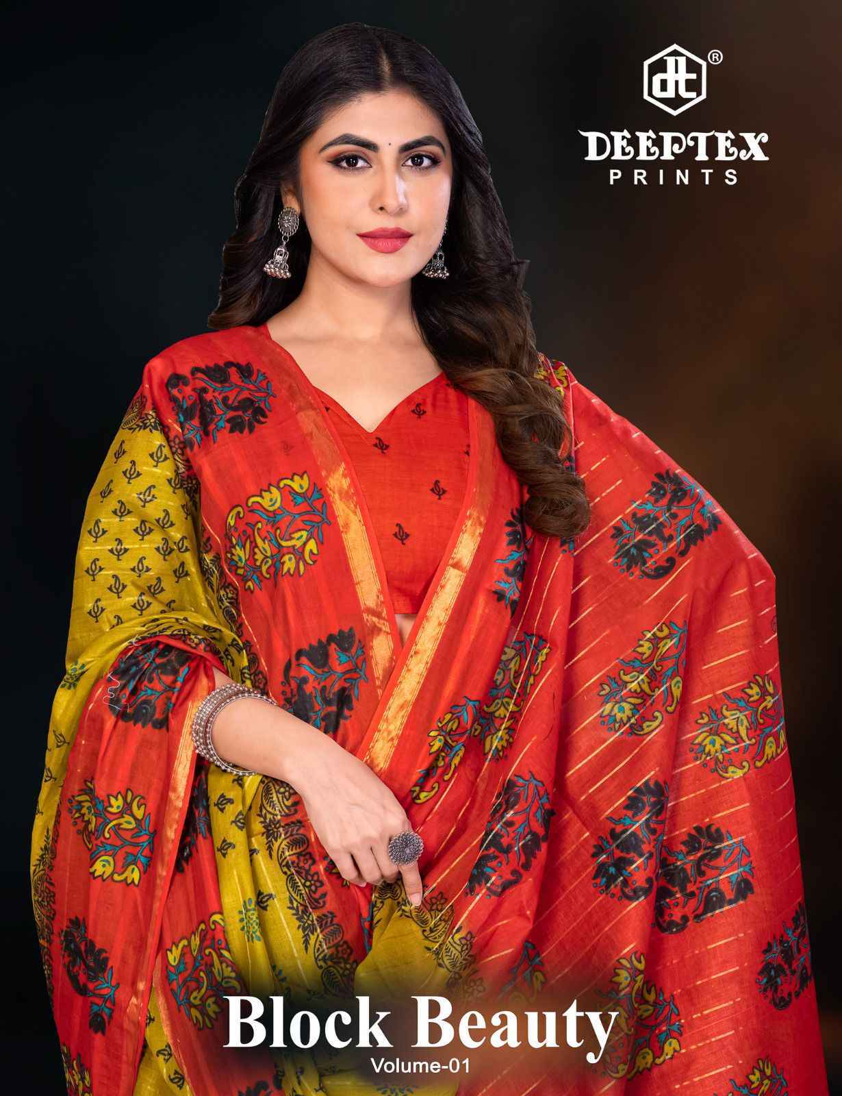 Deeptex Block Beauty Vol 1 Cotton Saree Wholesale Price ( 10 Pcs Catalog )