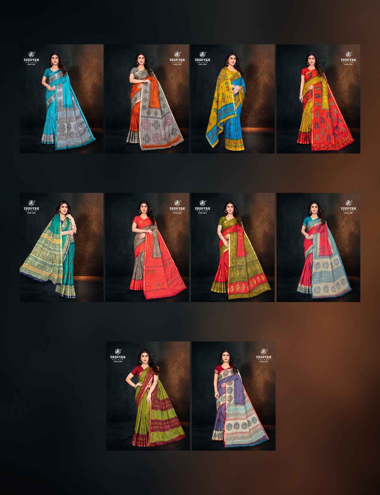 Deeptex Block Beauty Vol 1 Cotton Saree Wholesale Price ( 10 Pcs Catalog )