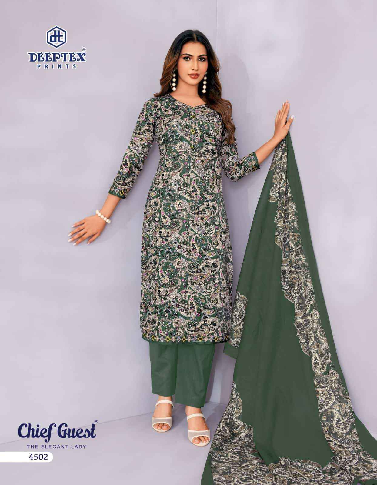 Deeptex Chief Guest Vol 45 Unstitch Cotton Salwar Kameez _ Wholesale Surat Market Price ( 15 Pcs Catalog )