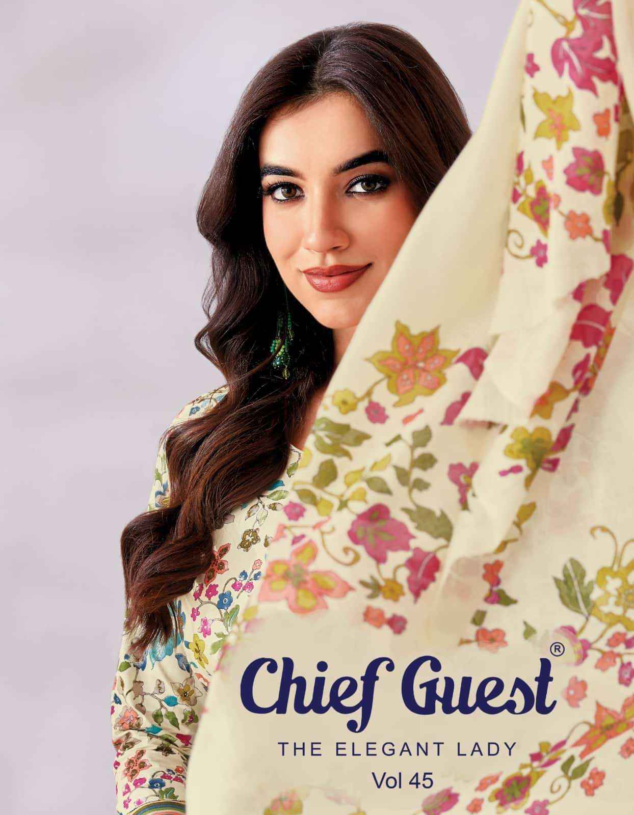 Deeptex Chief Guest Vol 45 Unstitch Cotton Salwar Kameez _ Wholesale Surat Market Price ( 15 Pcs Catalog )