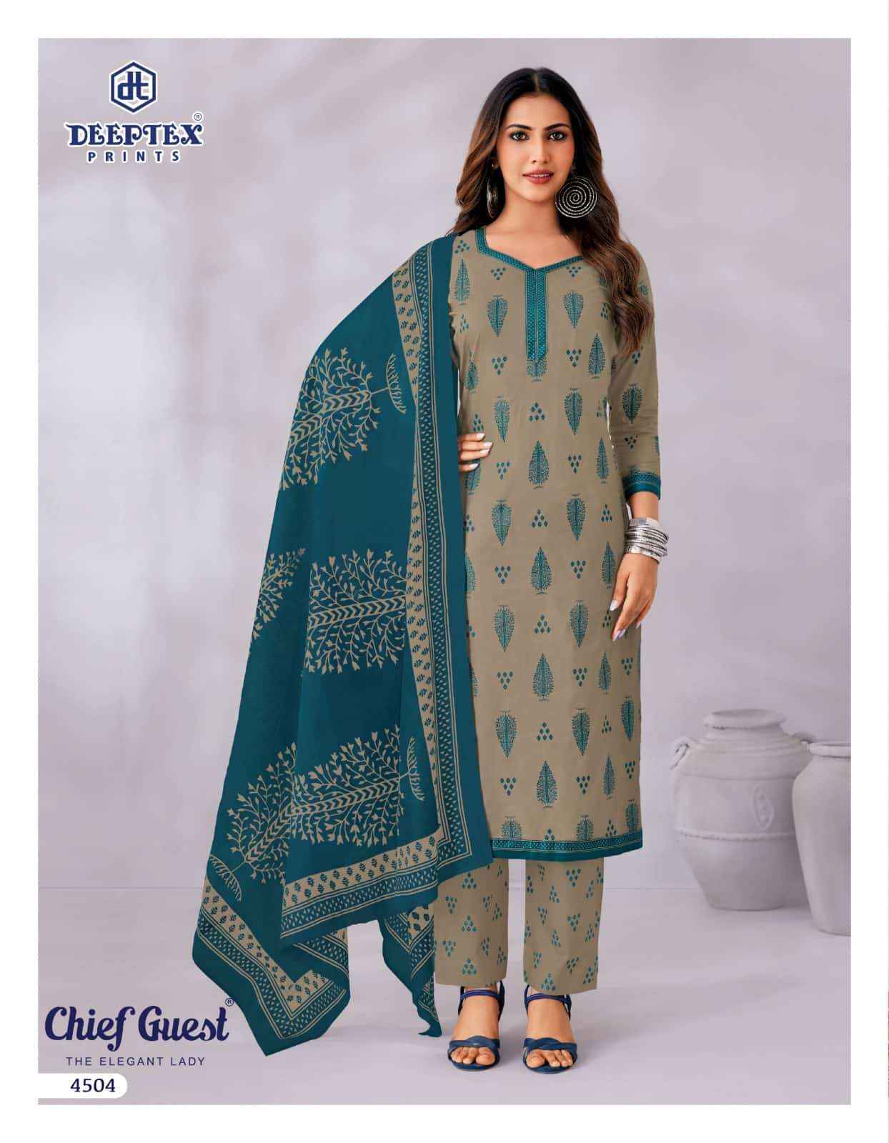Deeptex Chief Guest Vol 45 Unstitch Cotton Salwar Kameez _ Wholesale Surat Market Price ( 15 Pcs Catalog )