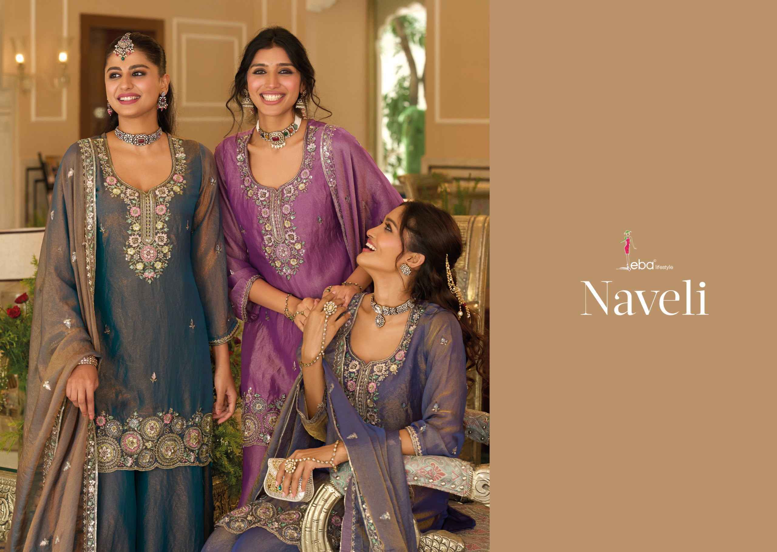 Eba Lifestyle Naveli Readymade Mochi Dress Set _ Surat Wholesale Market Price ( 3 Pcs Catalog )