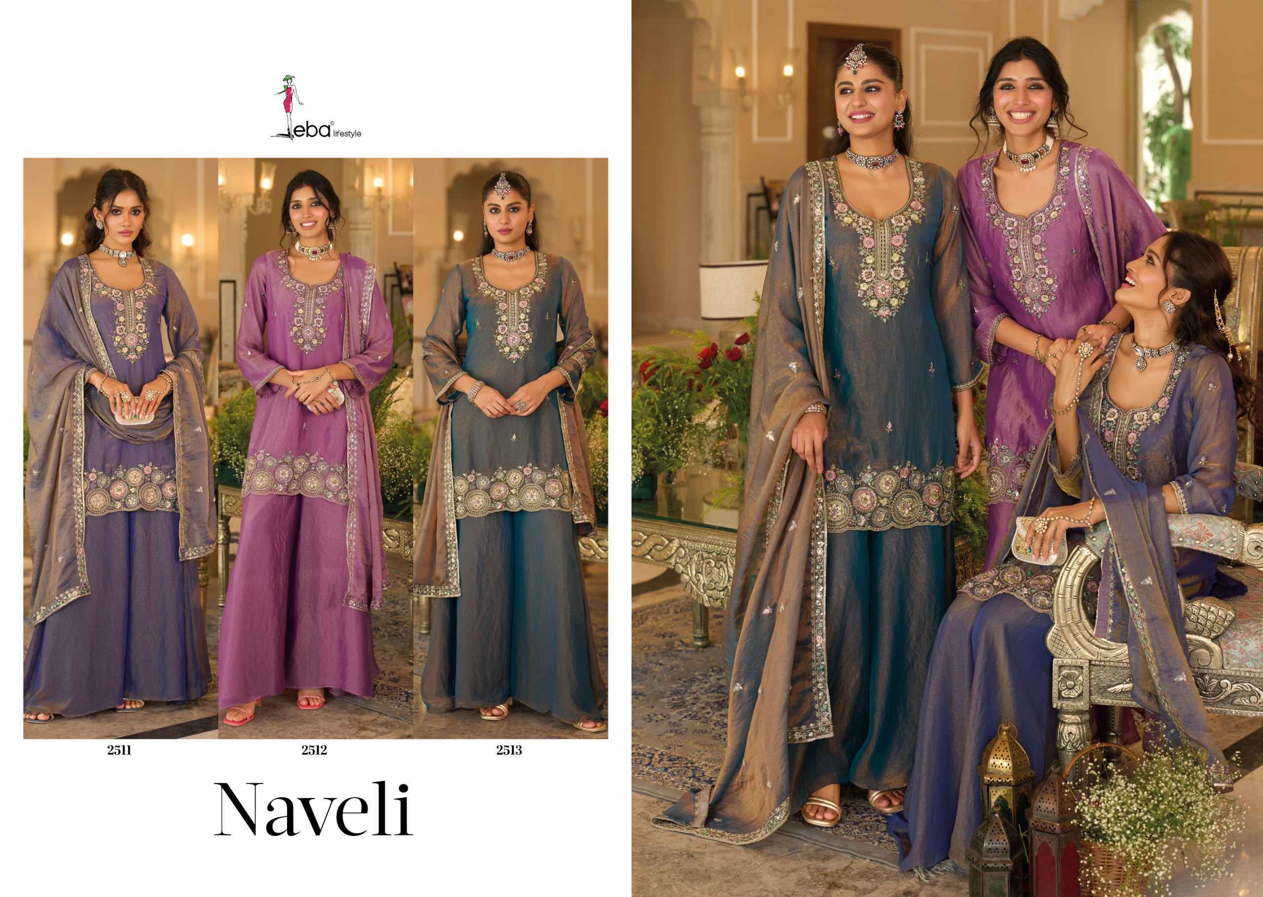 Eba Lifestyle Naveli Readymade Mochi Dress Set _ Surat Wholesale Market Price ( 3 Pcs Catalog )
