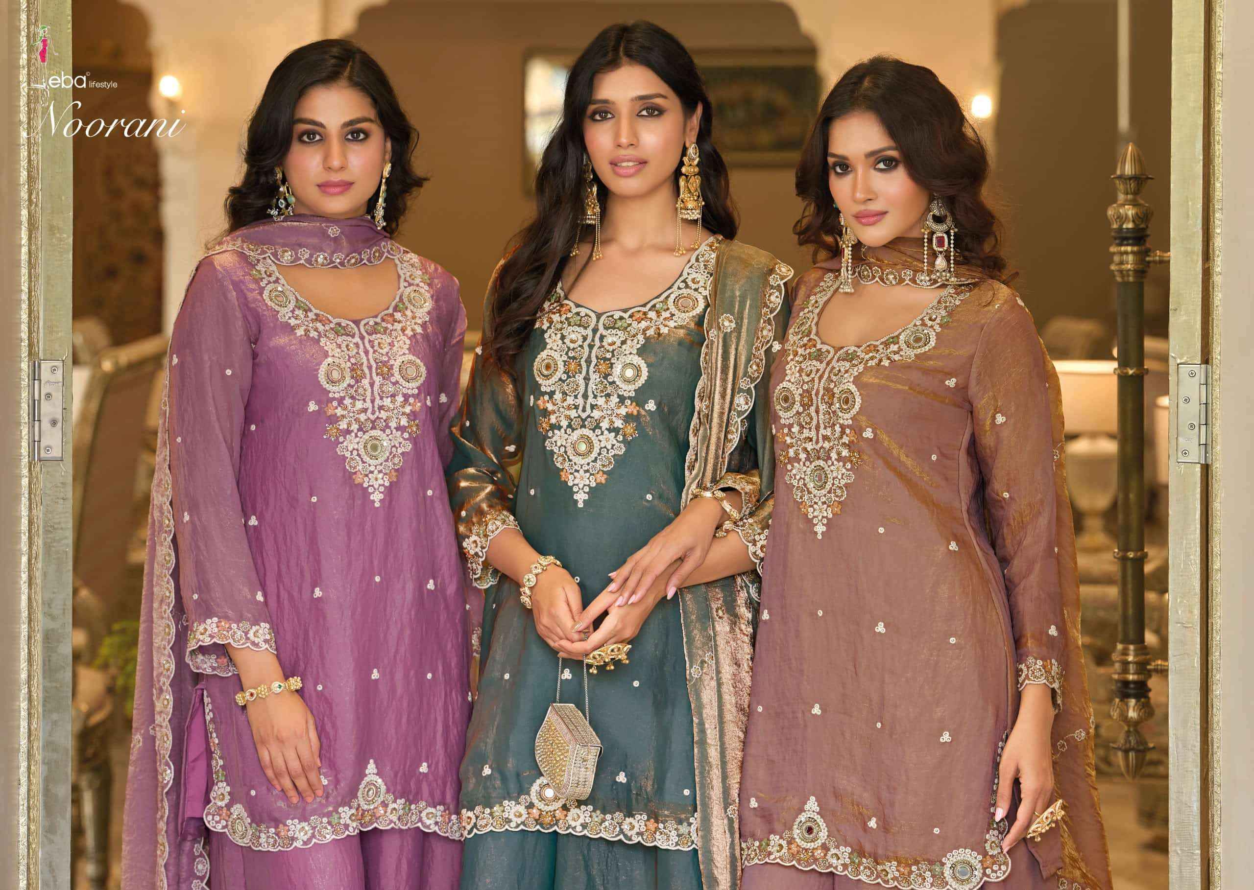Eba Lifestyle Noorani Readymade Partywear Designer Suit _ Surat Wholesale Market Price ( 3 pcs catalog )