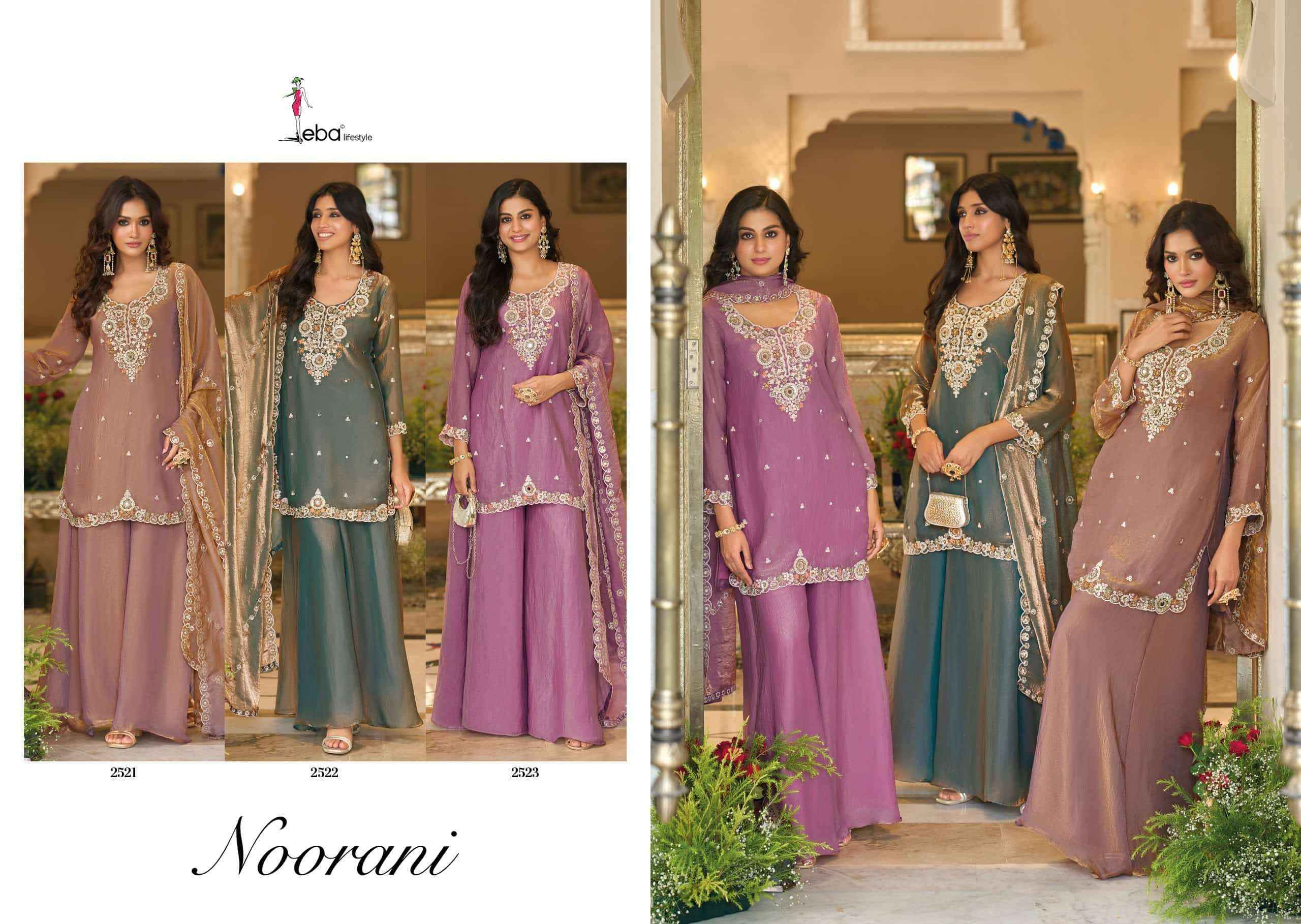 Eba Lifestyle Noorani Readymade Partywear Designer Suit _ Surat Wholesale Market Price ( 3 pcs catalog )