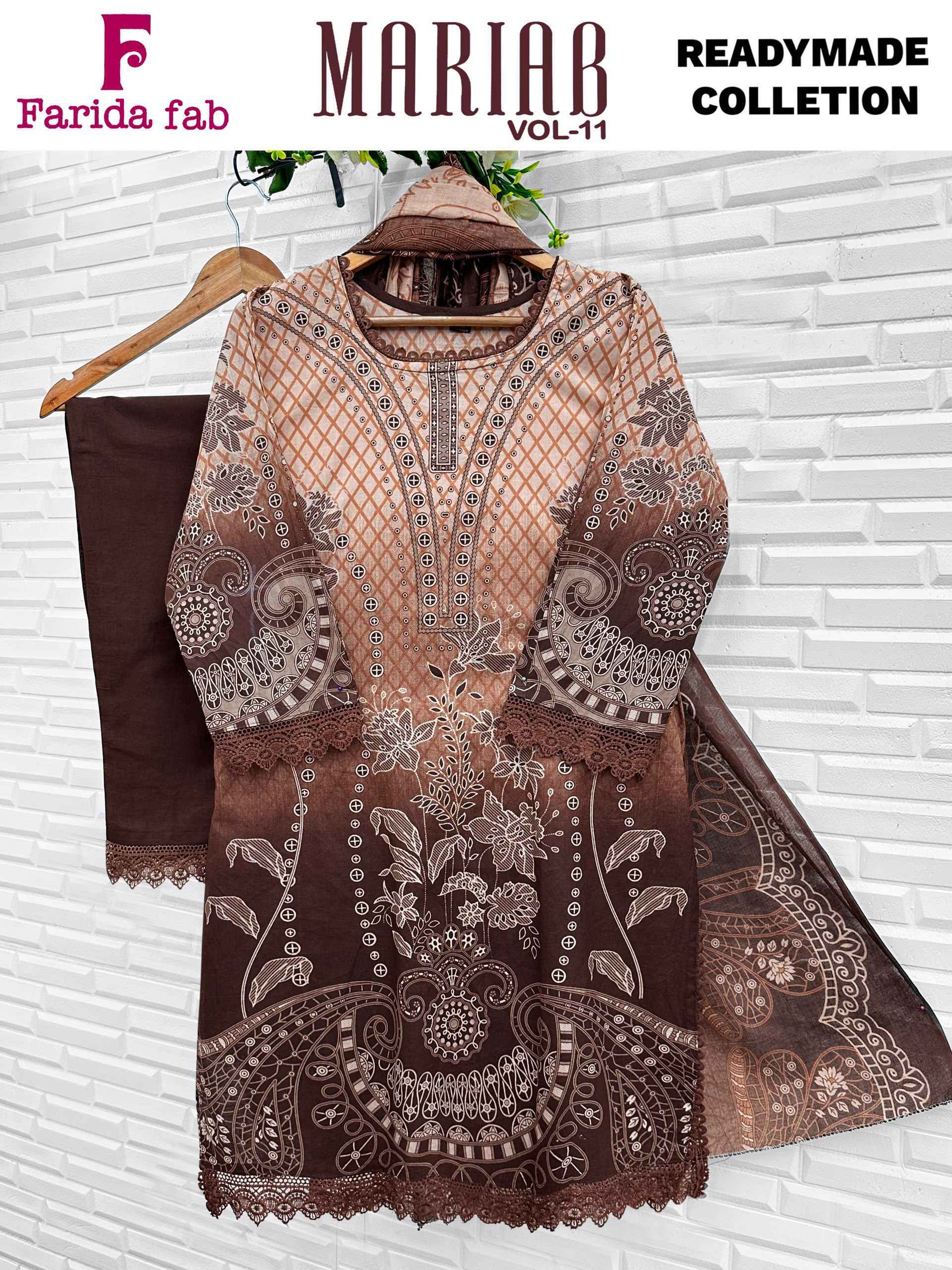 Farida Fab Maria B Vol 11 Readymade Cotton Suit _ Surat Wholesale Market Price ( 6 Pcs Catalog )