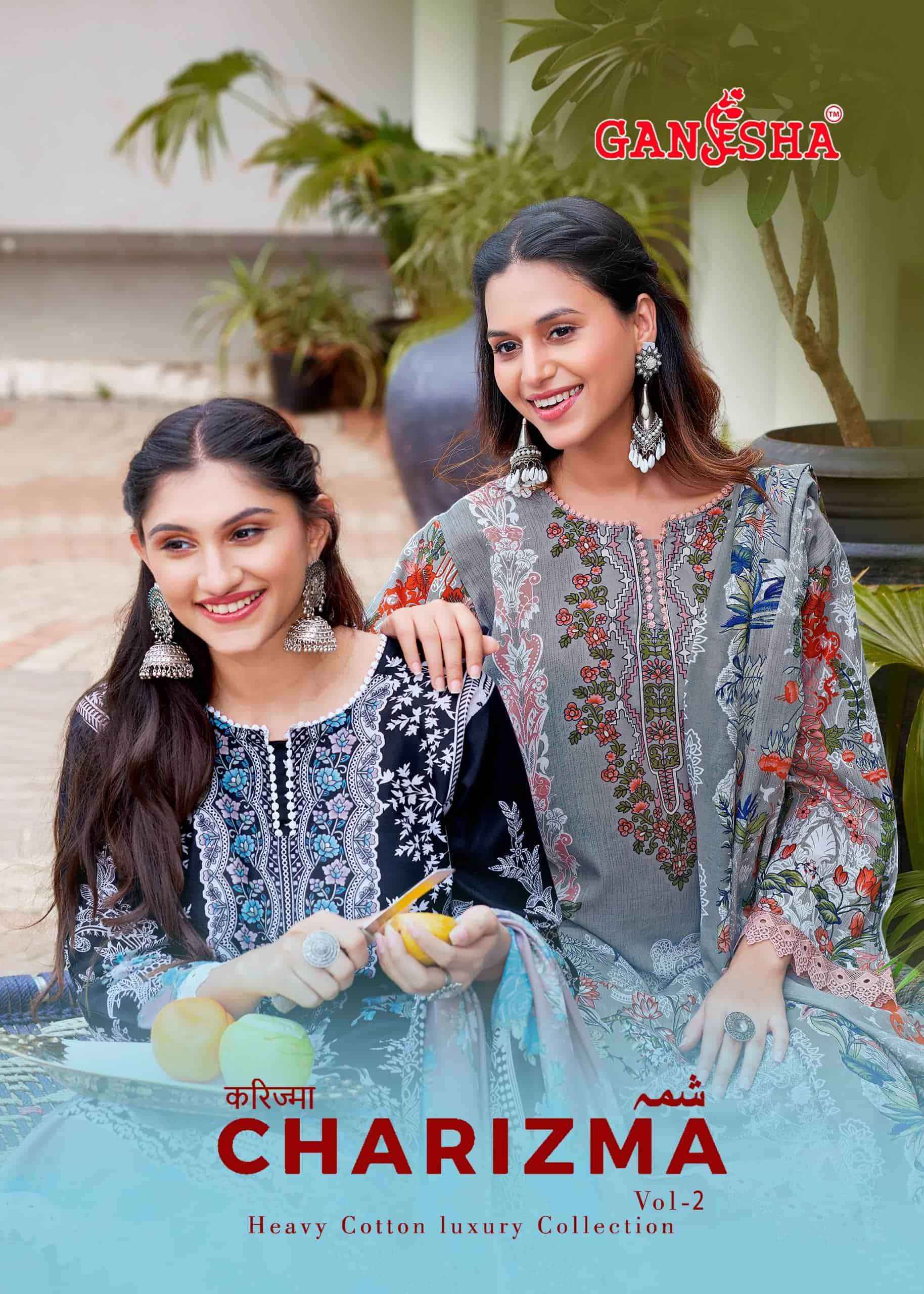Ganesha Charizma Vol 2 Printed Karachi Cotton Salwar Kameez _ Surat Wholesale Market Price ( 8 Pcs Catalog )