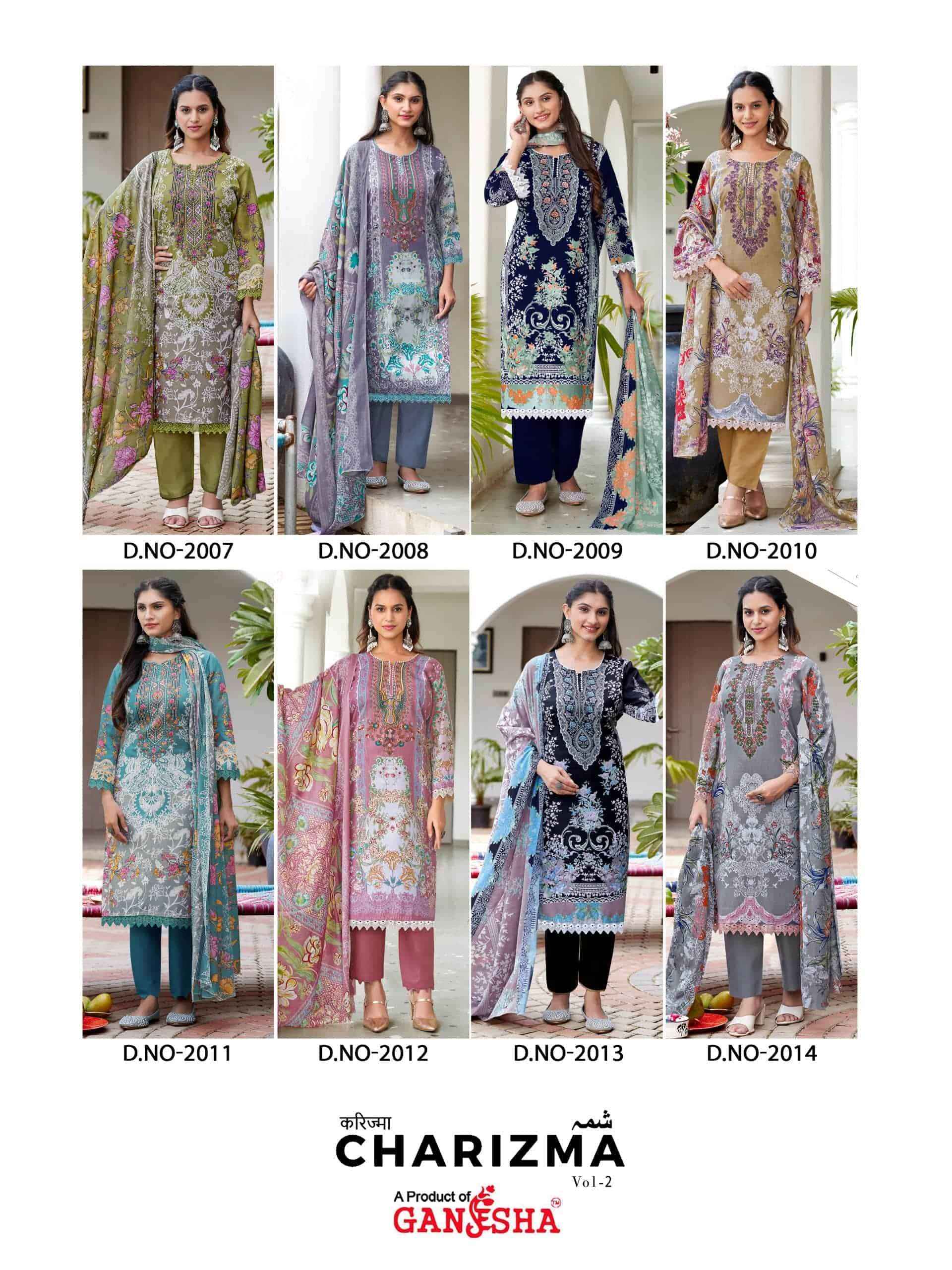 Ganesha Charizma Vol 2 Printed Karachi Cotton Salwar Kameez _ Surat Wholesale Market Price ( 8 Pcs Catalog )