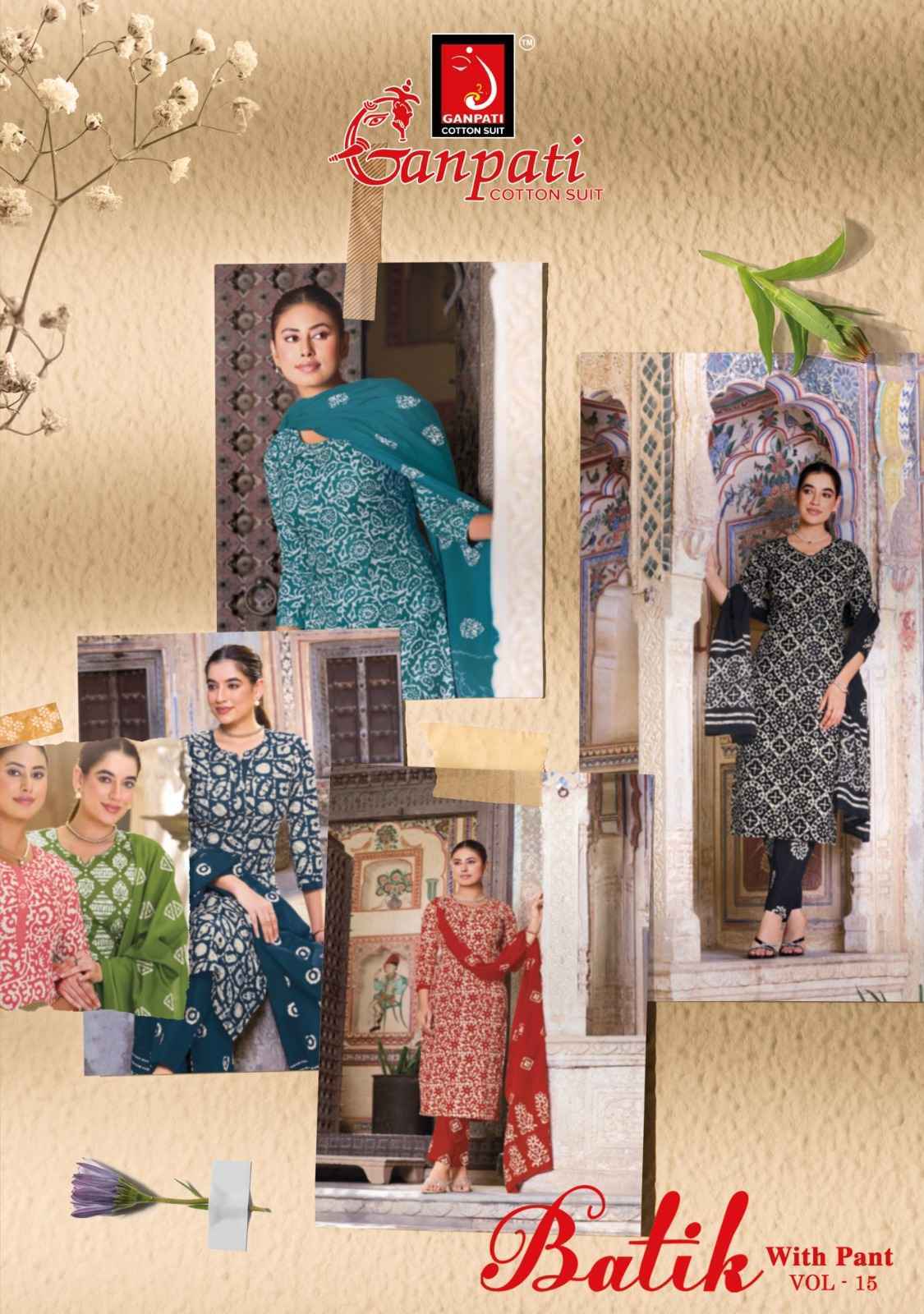 Ganpati Batik Vol 15 Readymade Cotton Dress - Surat Wholesale Market ( 15 pcs Catalog )