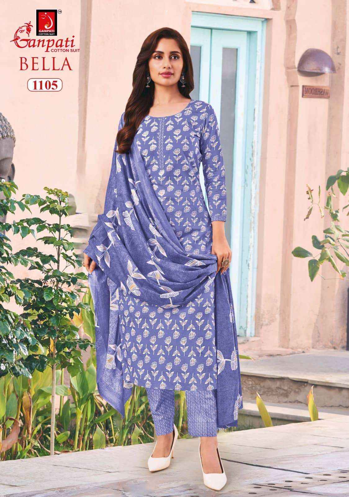 Ganpati Bella Vol 11 Premium Cotton Ladies Salwar Kameez _ Surat Wholesale Market Price ( 12 Pcs Catalog )