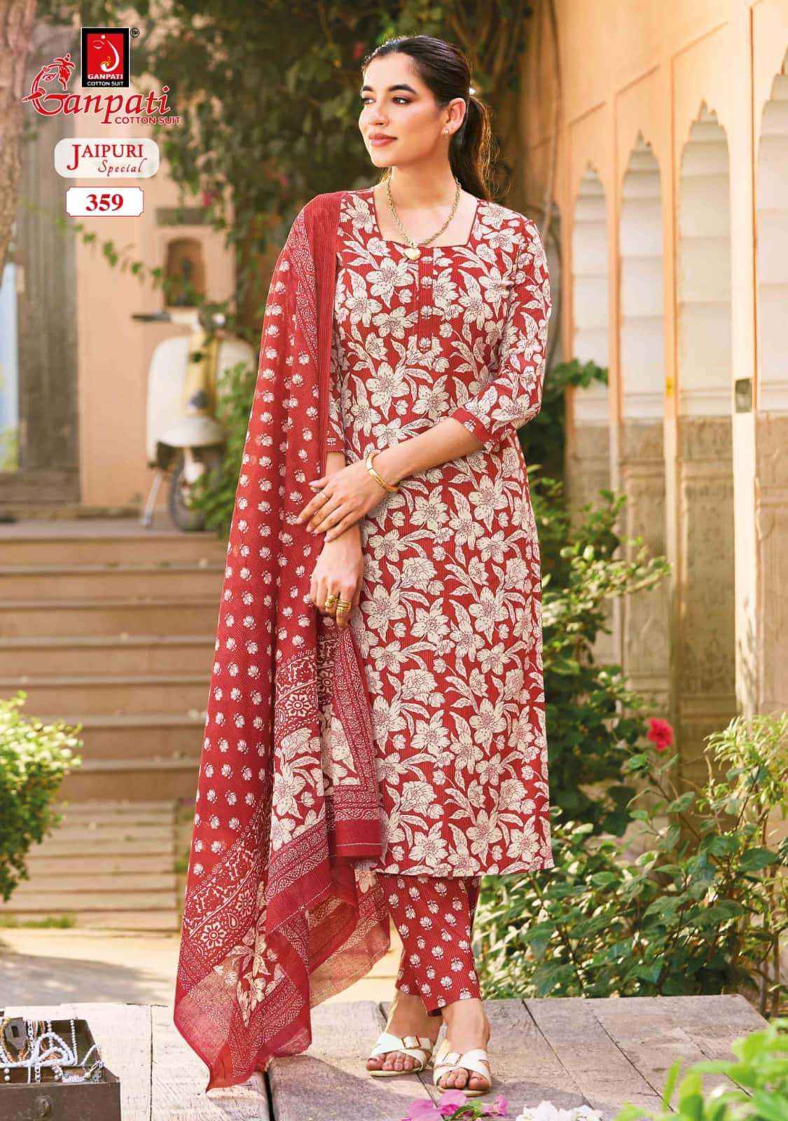 Ganpati Jaipuri Vol 18 Pure Cotton Readymade Suits Wholesale ( 12 pcs catalogue)