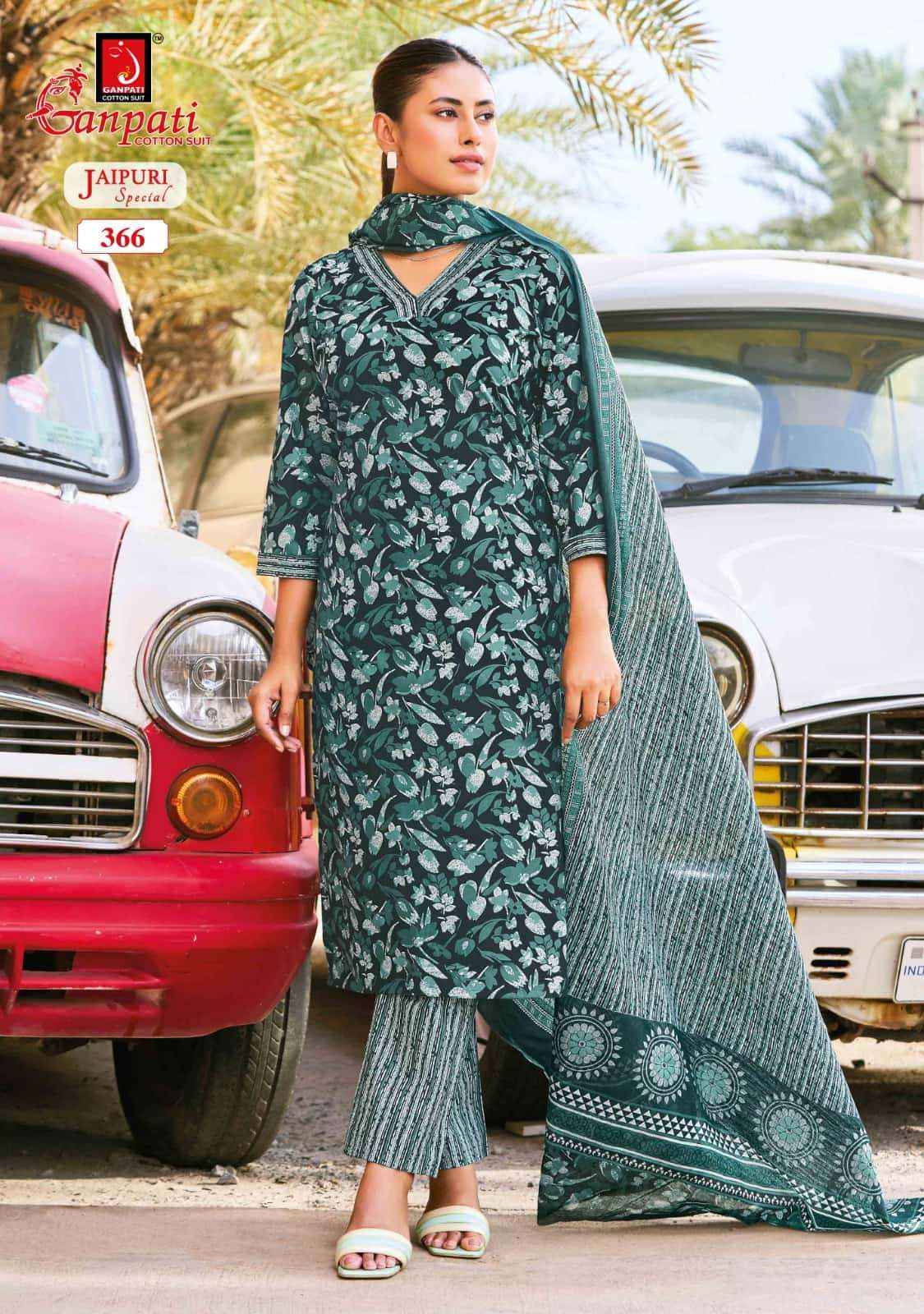 Ganpati Jaipuri Vol 18 Pure Cotton Readymade Suits Wholesale ( 12 pcs catalogue)