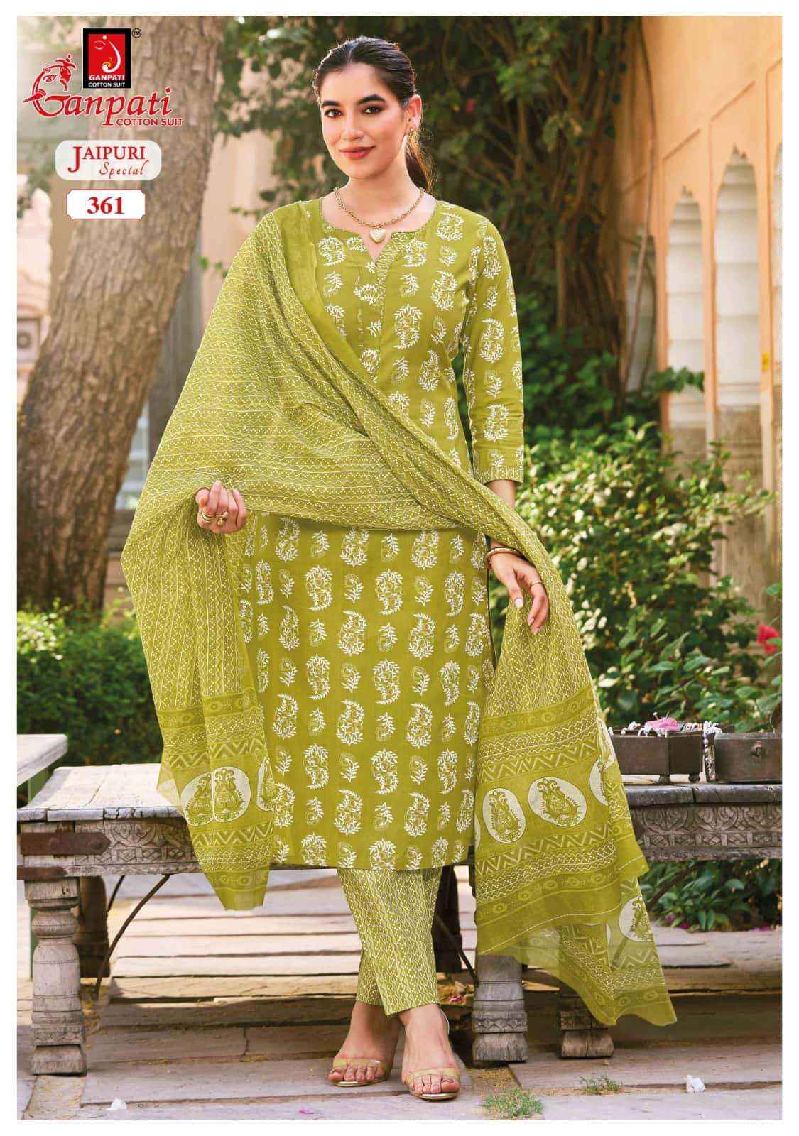 Ganpati Jaipuri Vol 18 Pure Cotton Readymade Suits Wholesale ( 12 pcs catalogue)
