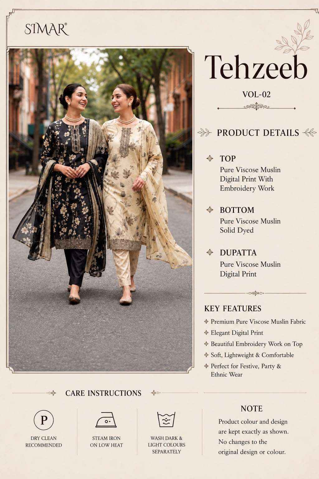 Glossy Simar Tehzeeb Vol 2 Premium Designs Muslin Salwar Suit _ Wholesale Surat Market Price ( 4 Pcs Catalog )