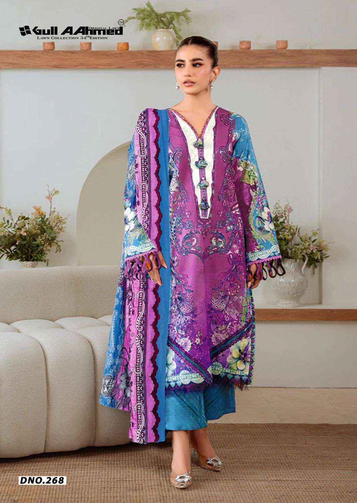 Gull Ahmed Lawn Collection Vol 34 Cambric Cotton Dress Material (6 Pcs Catalogue)