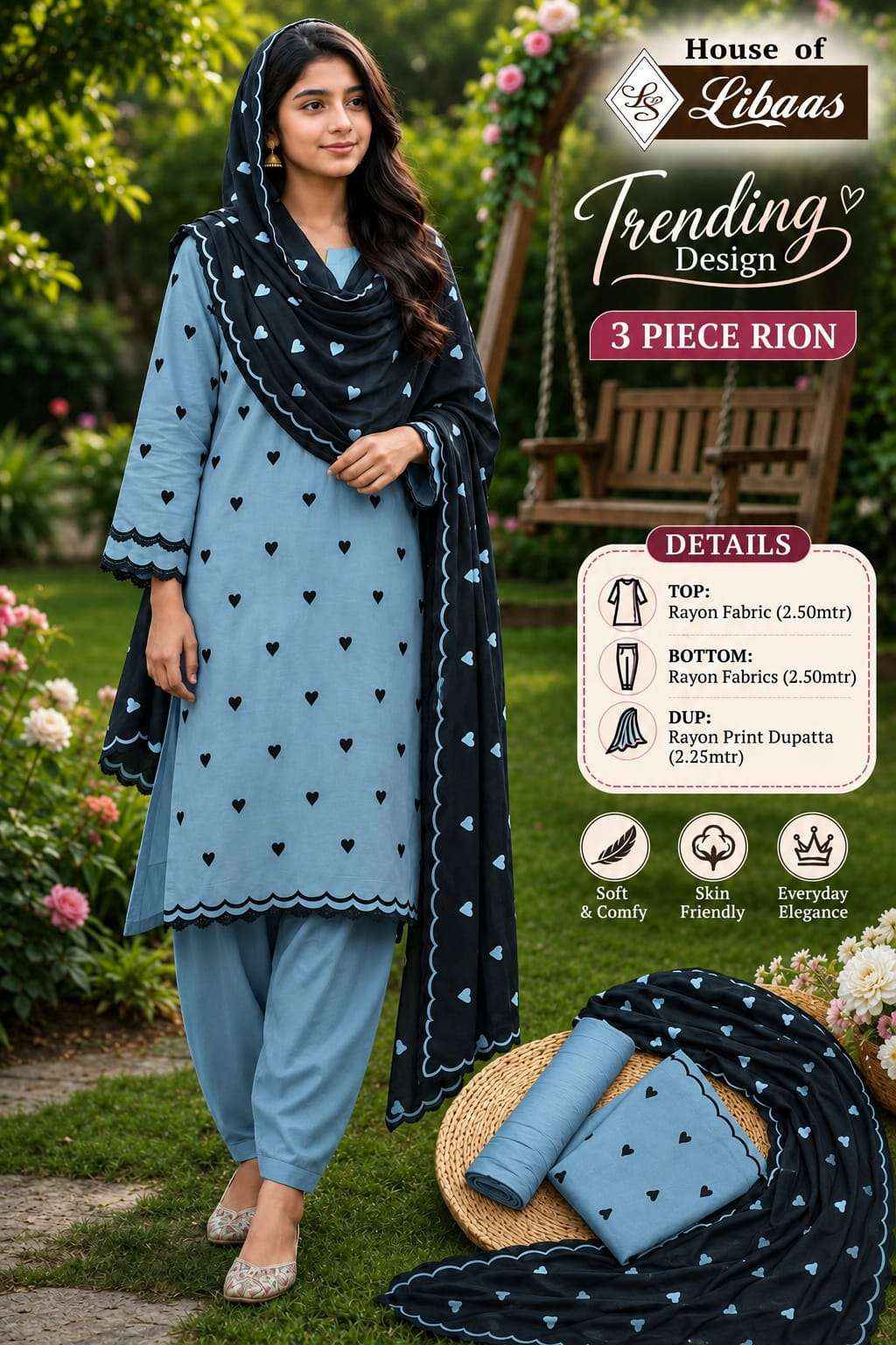 House Of Libaas Trending Design Rayon Fancy Ladies Salwar Kameez _ Wholesale Surat Market Price ( 5 Pcs Catalog )