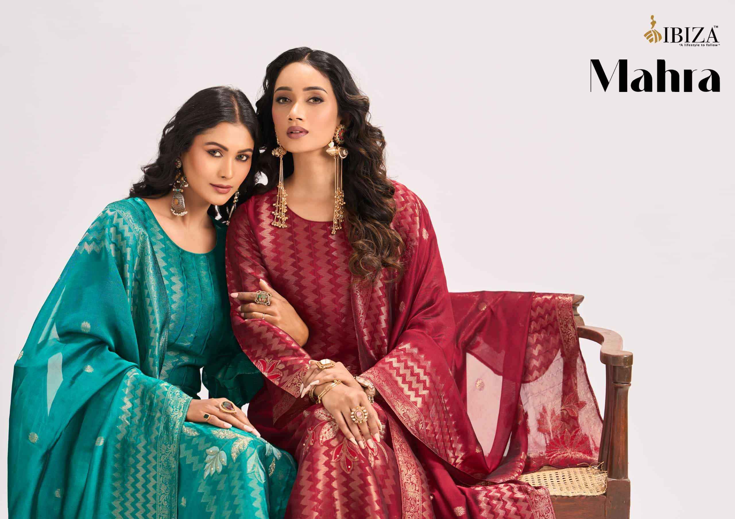 Ibiza Mahra Pure Banglory Silk Ladies Salwar Kameez _  Surat Wholesale Market Price ( 4 Pcs Catalog )