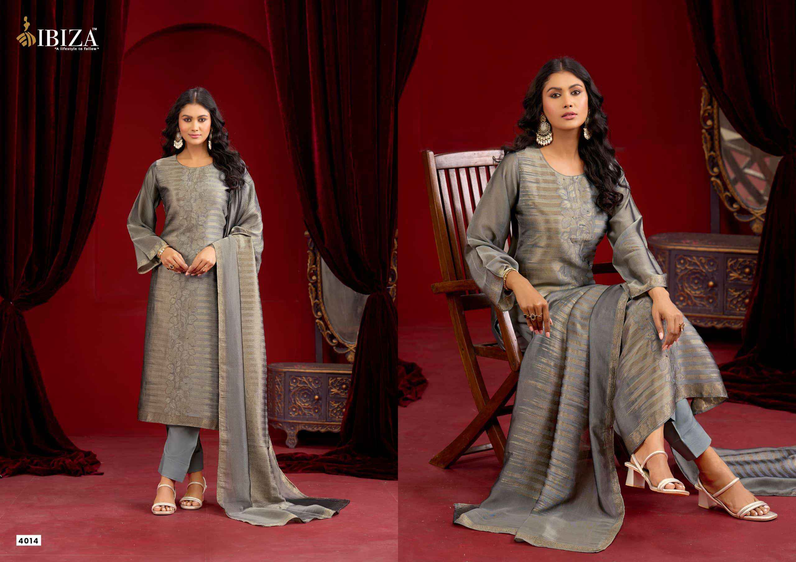 Ibiza Zoey Designer Jacquard Silk Wedding Salwar Kameez _ Surat Wholesale Market Price ( 4 Pcs Catalog )