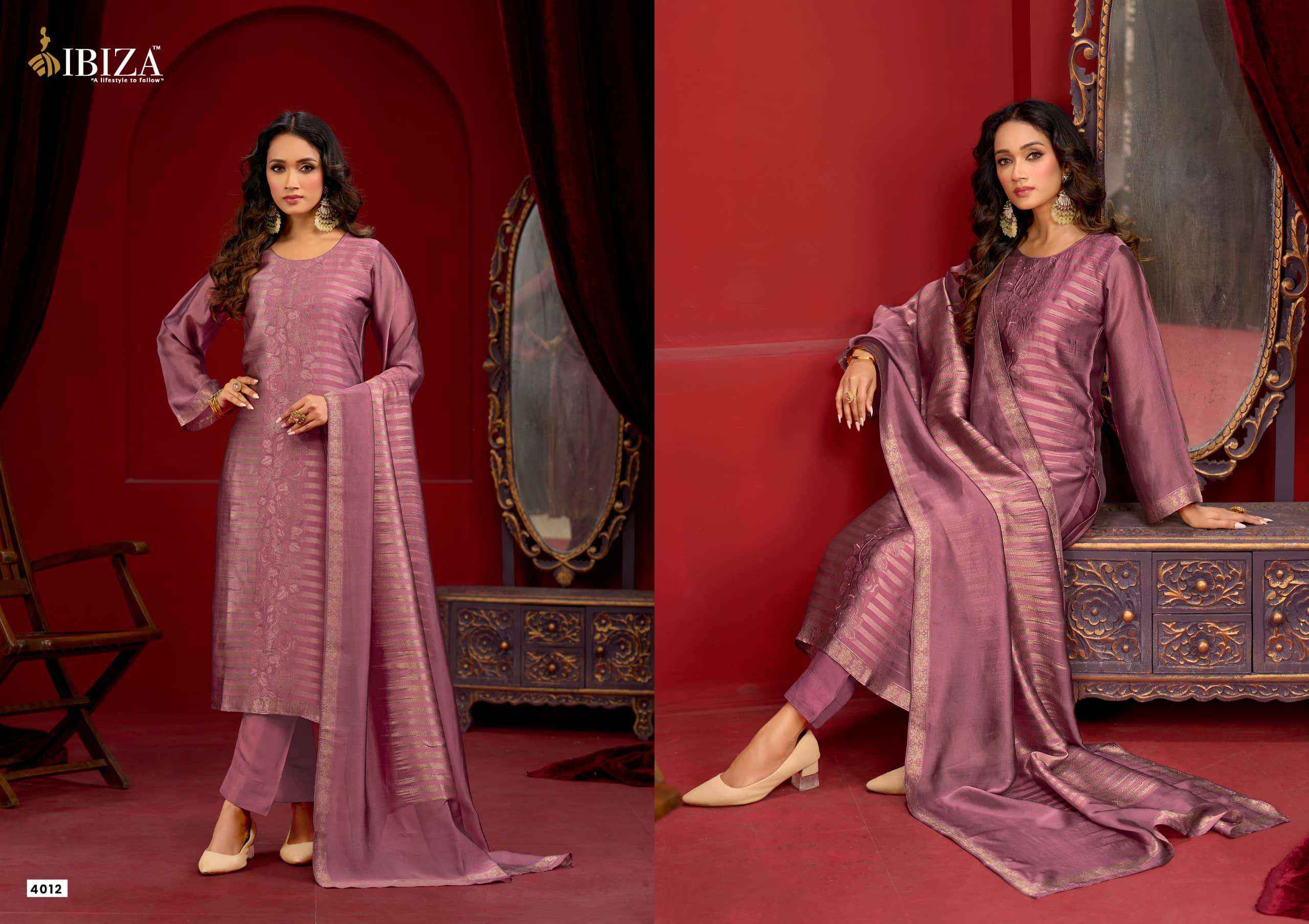 Ibiza Zoey Designer Jacquard Silk Wedding Salwar Kameez _ Surat Wholesale Market Price ( 4 Pcs Catalog )