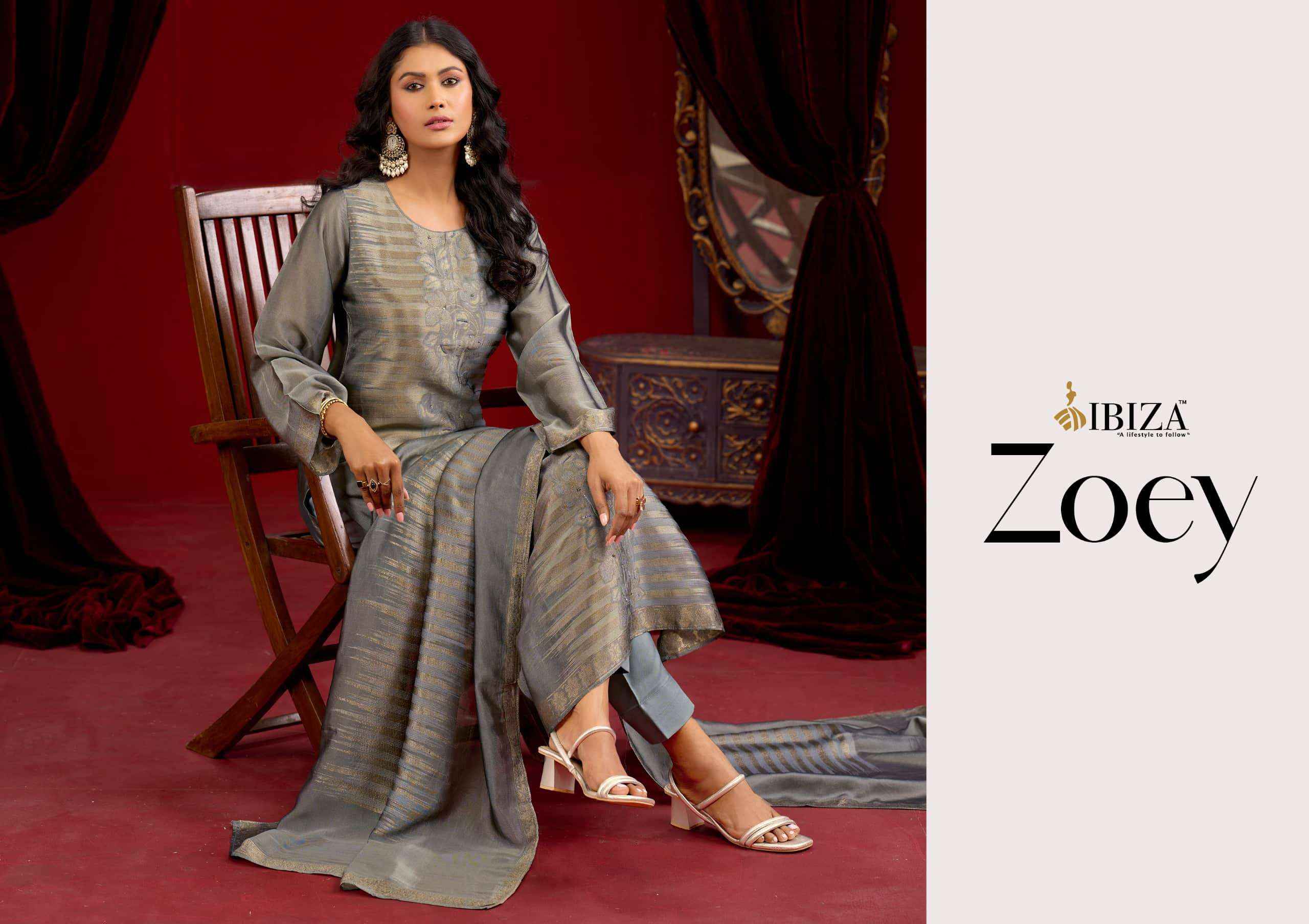 Ibiza Zoey Designer Jacquard Silk Wedding Salwar Kameez _ Surat Wholesale Market Price ( 4 Pcs Catalog )