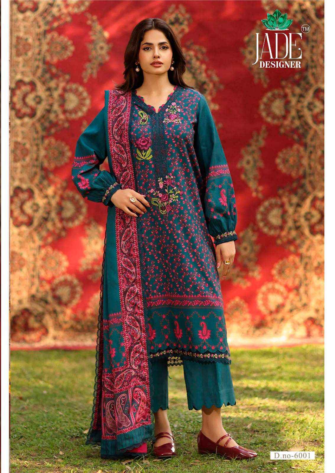 Jade Ayesha Zara Vol 6 Karachi Print Lawn Cotton Salwar Kameez _ Surat Wholesale Market Price ( 6 Pcs Catalog )