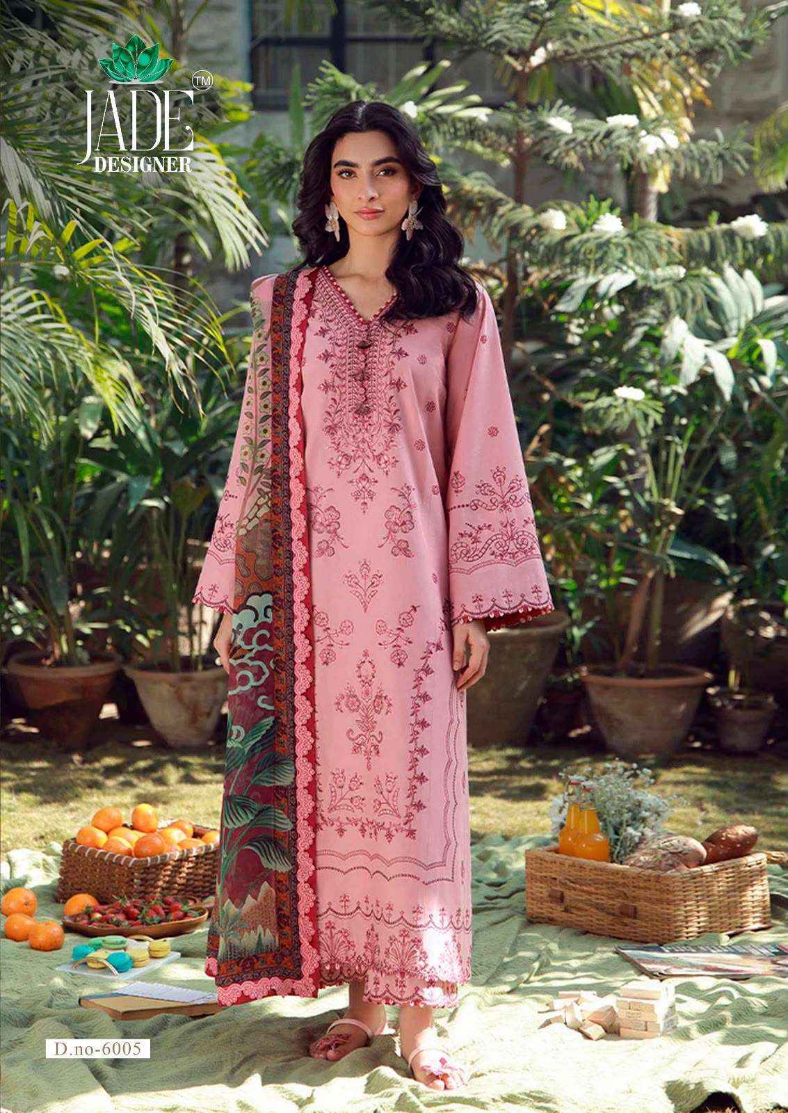 Jade Ayesha Zara Vol 6 Karachi Print Lawn Cotton Salwar Kameez _ Surat Wholesale Market Price ( 6 Pcs Catalog )