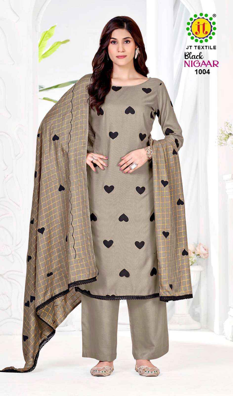 Jt Black Nigaar Vol 1 Premium Design Rayon Salwar Suit _ Wholesale Surat Market Price ( 5 Pcs Catalog )