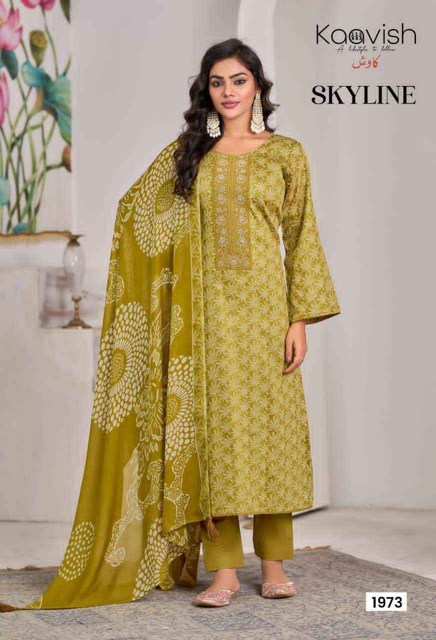 Kaavish Skyline Pure Jam Silk Digital Printed Dress Material _ Wholesale Factory Rate ( 4 Pcs Catalog )